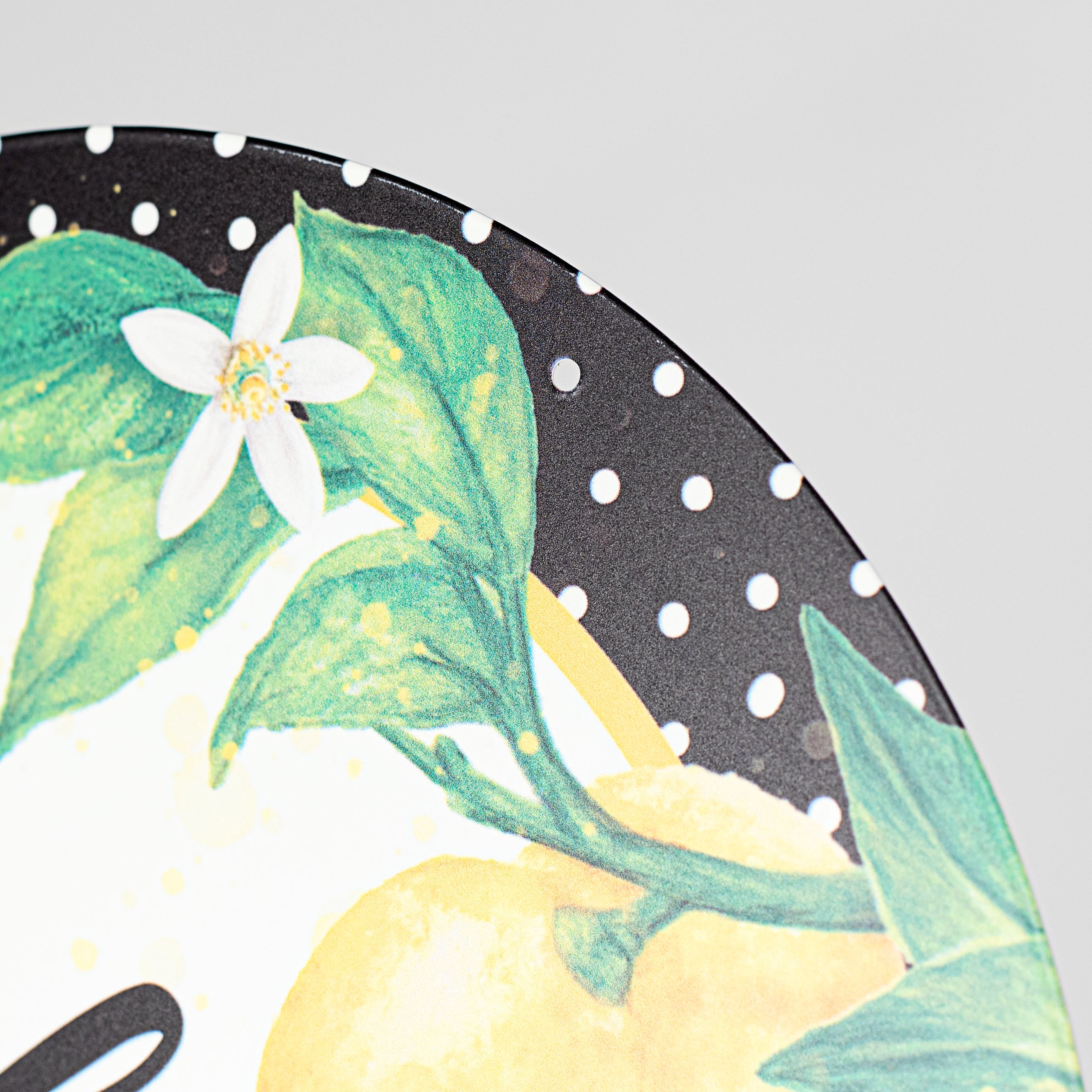 12" Metal Sign: Welcome Lemons Polka Dot detail photo 3