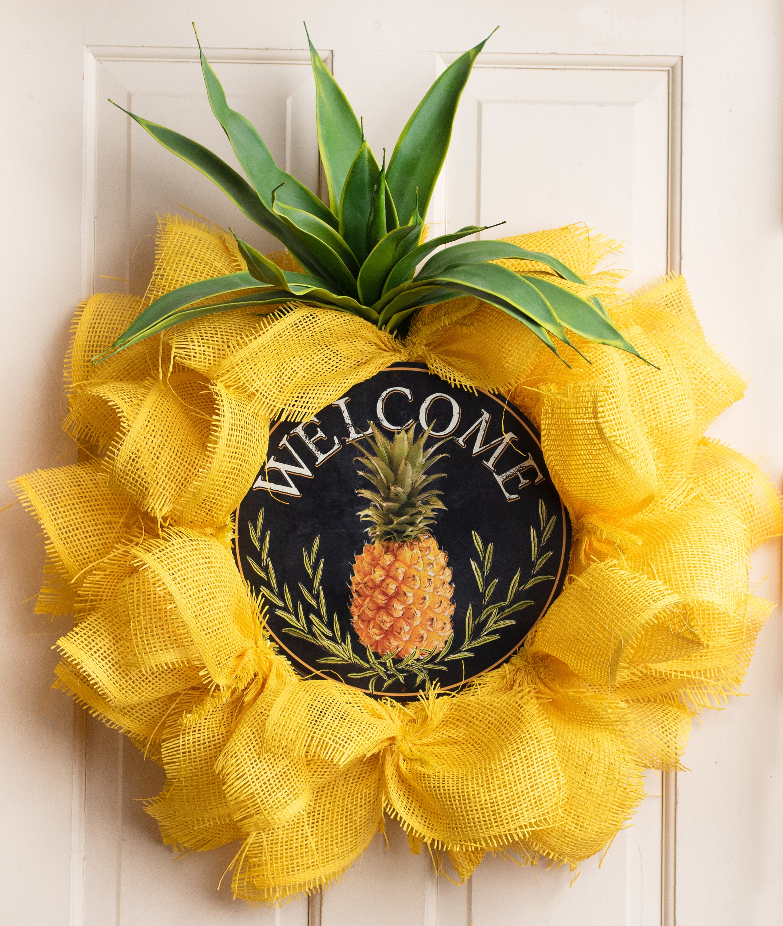 12" Metal Sign: Welcome Pineapple Lifestyle Photo