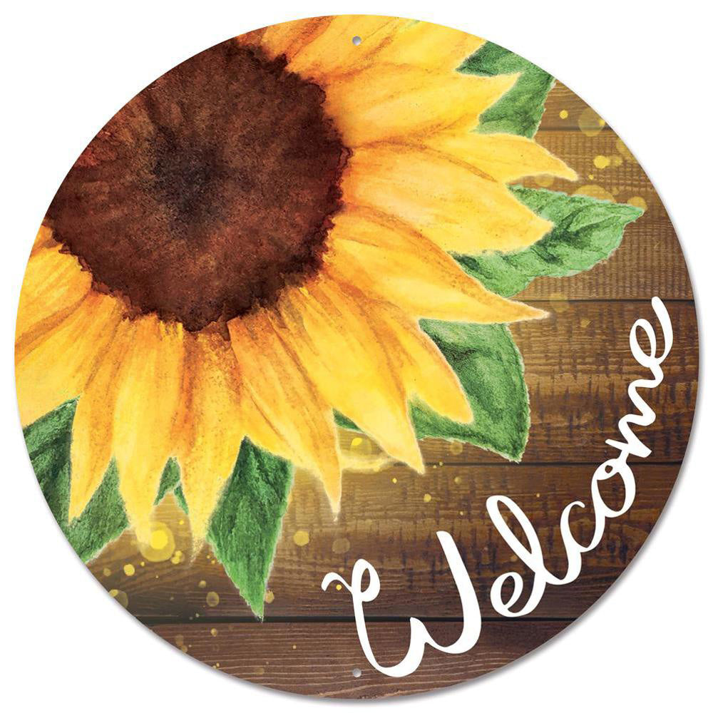 12" Metal Sign: Welcome Sunflower Item Number: MD0921
