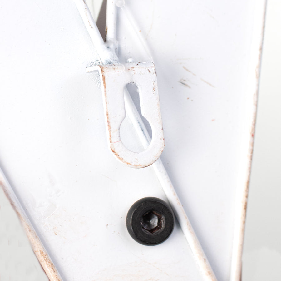 23" Metal Skis, Poles, Bow: Rustic White & Red detail photo 4