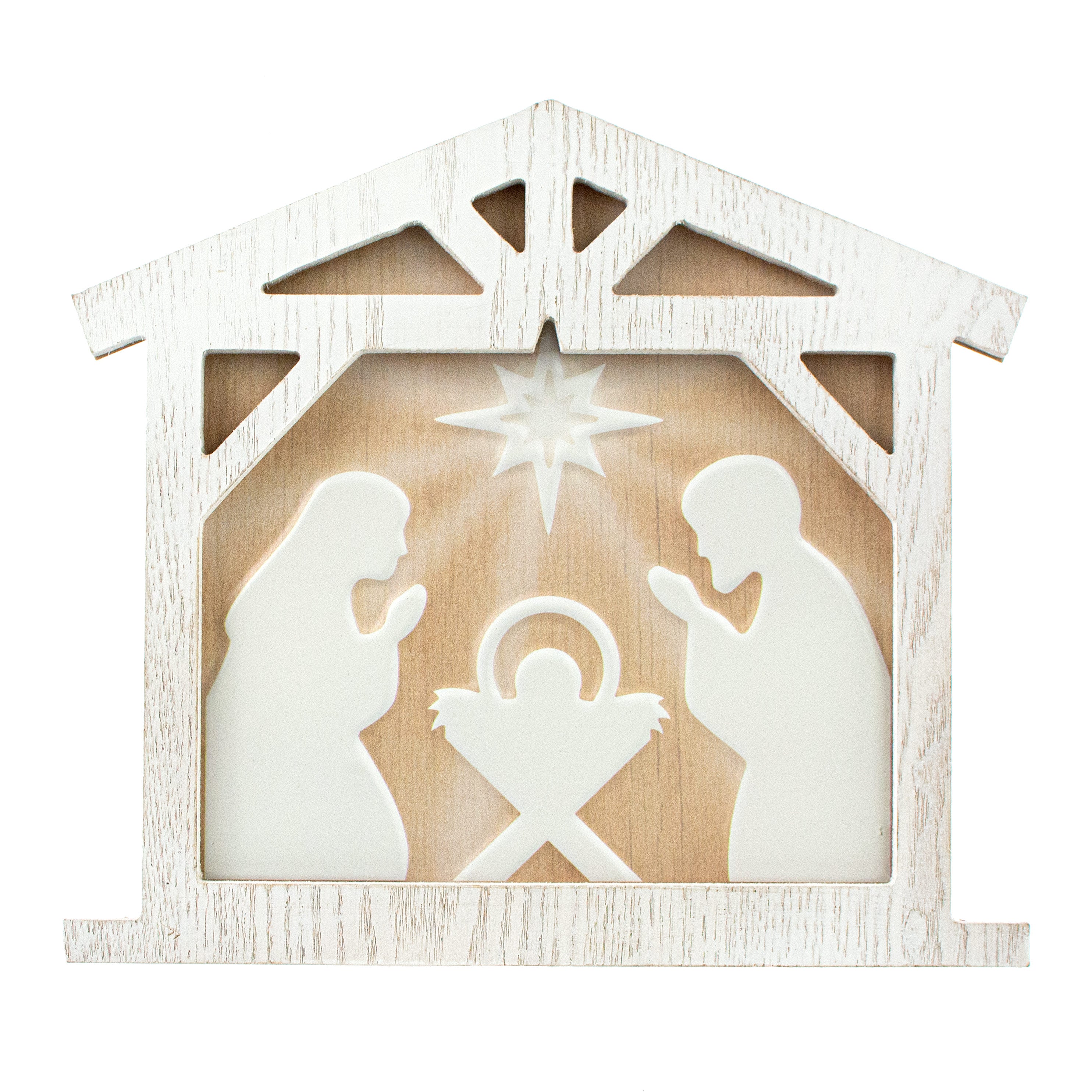 10" Metal & Wood Nativity Sign: White Item Number: MD133078