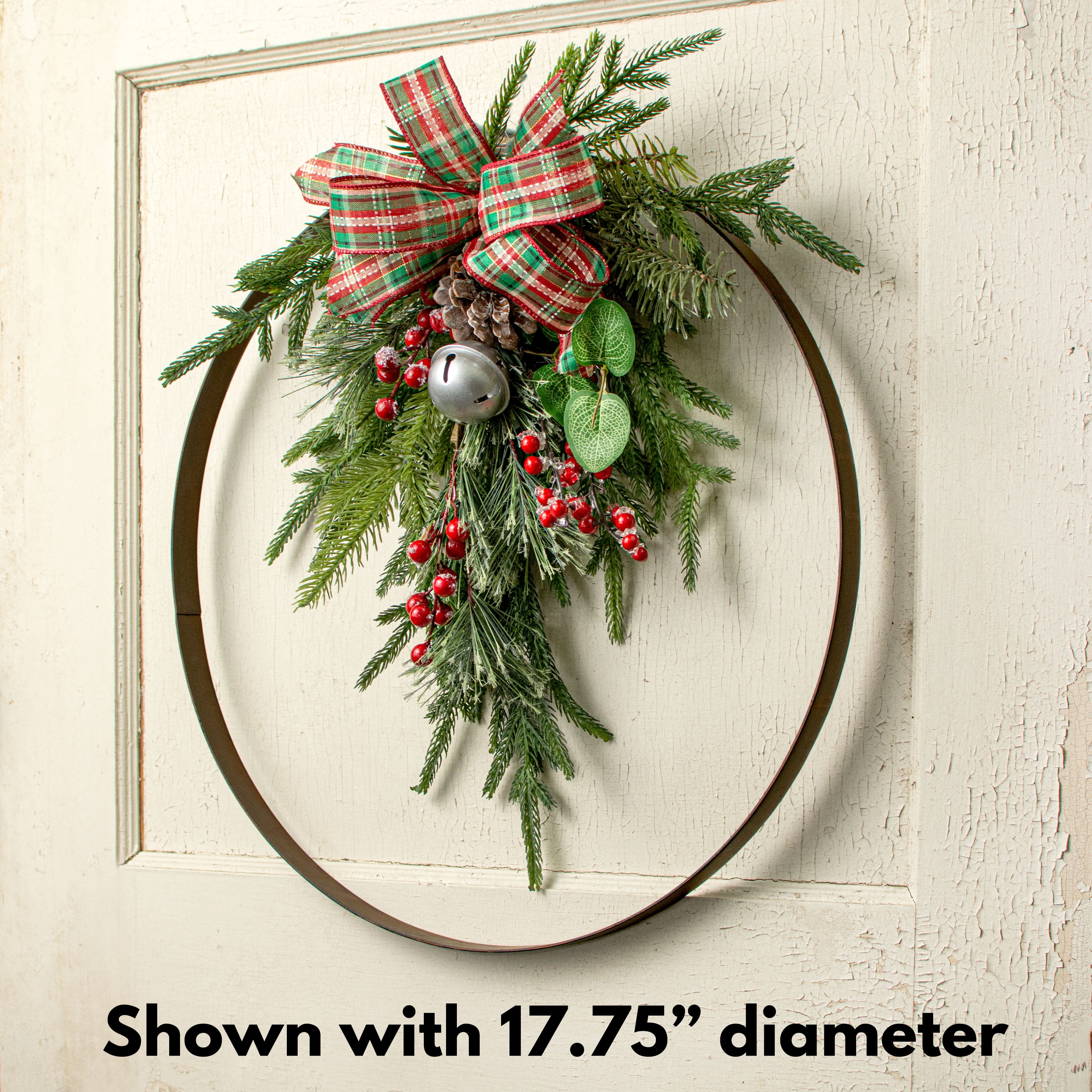 15.75-17.75" Metal Wreath Ring: Antique Rust (Set of 3) Lifestyle Photo
