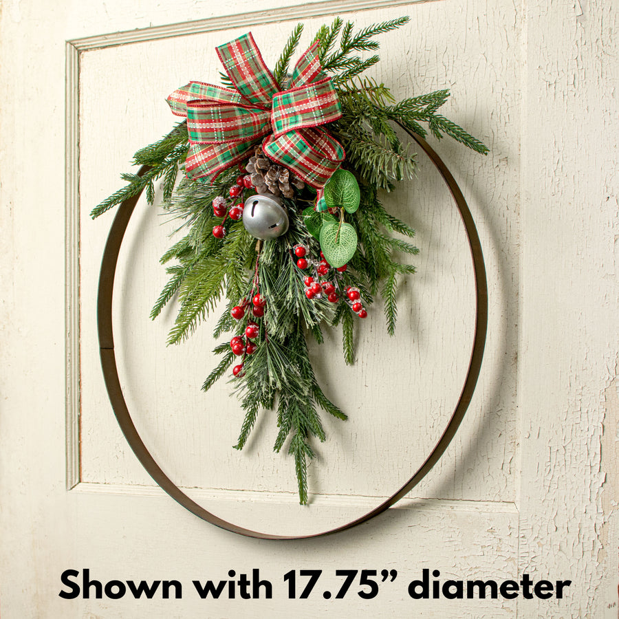 15.75-17.75" Metal Wreath Ring: Antique Rust (Set of 3) Lifestyle Photo