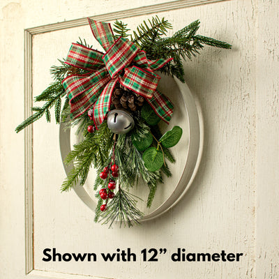 9.75-12" Metal Wreath Ring: Antique White (Set of 3) Lifestyle Photo