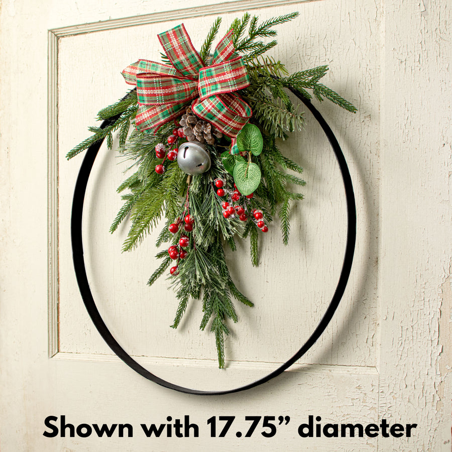 15.75-17.75" Metal Wreath Ring: Matte Black (Set of 3) Lifestyle Photo