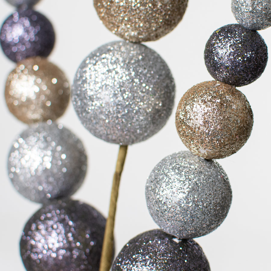 24" Metallic Ball Spray: Silver & Champagne Lifestyle Photo
