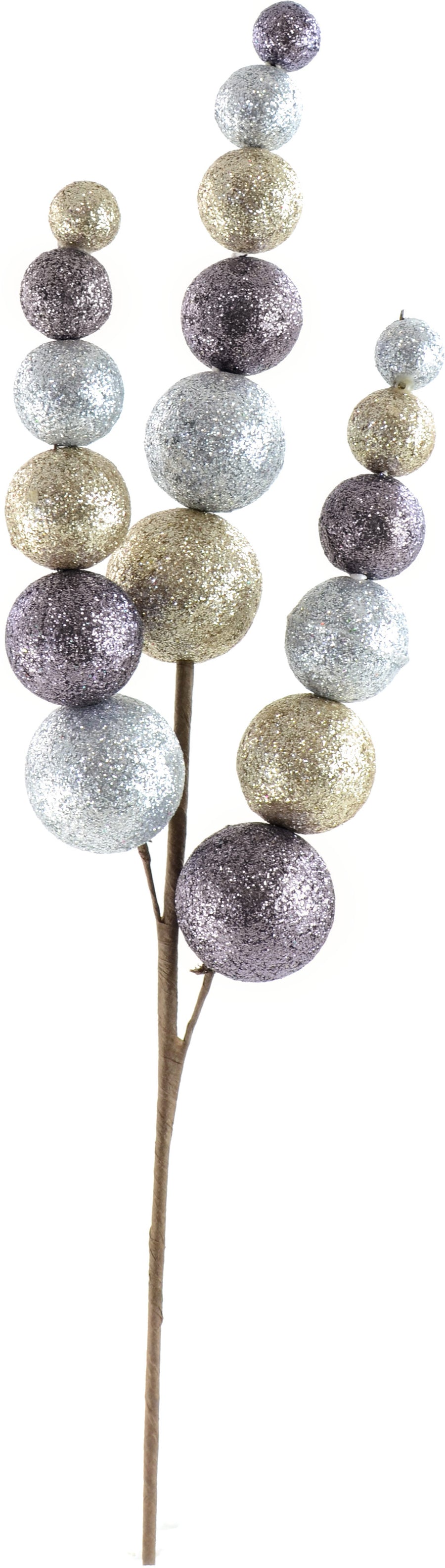 24" Metallic Ball Spray: Silver & Champagne detail photo 4
