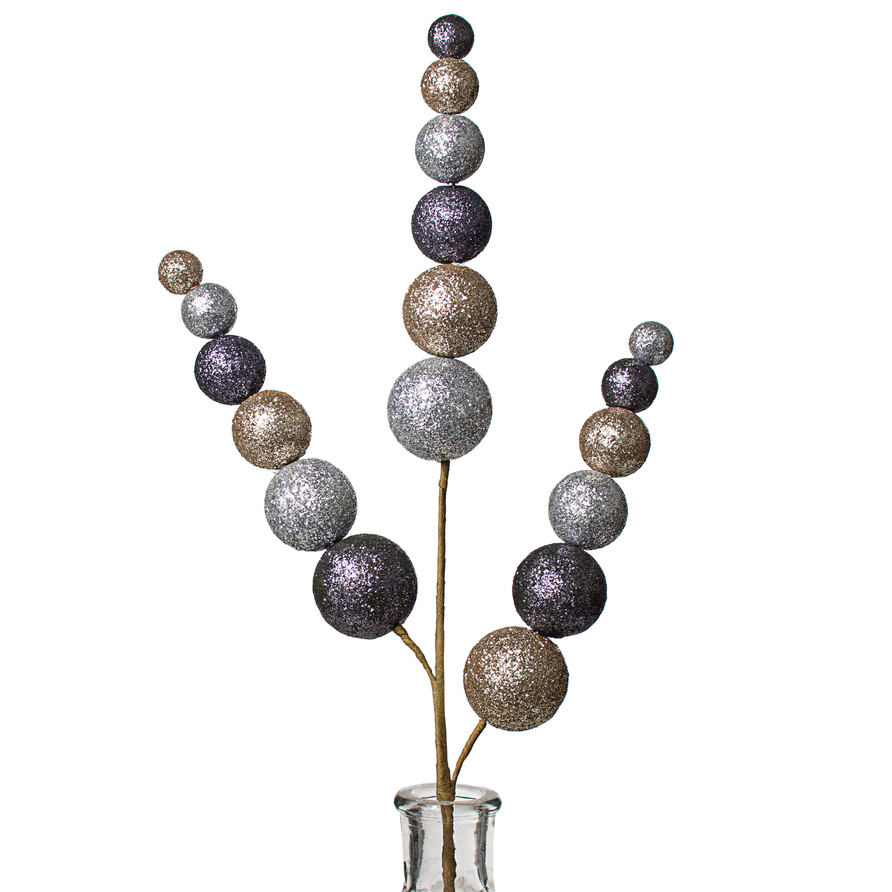 24" Metallic Ball Spray: Silver & Champagne Item Number: XS5738P1