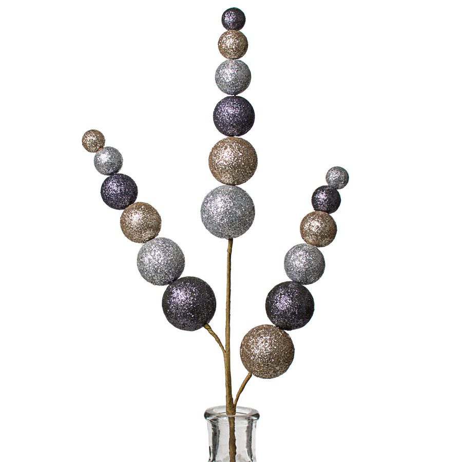 24" Metallic Ball Spray: Silver & Champagne Item Number: XS5738P1