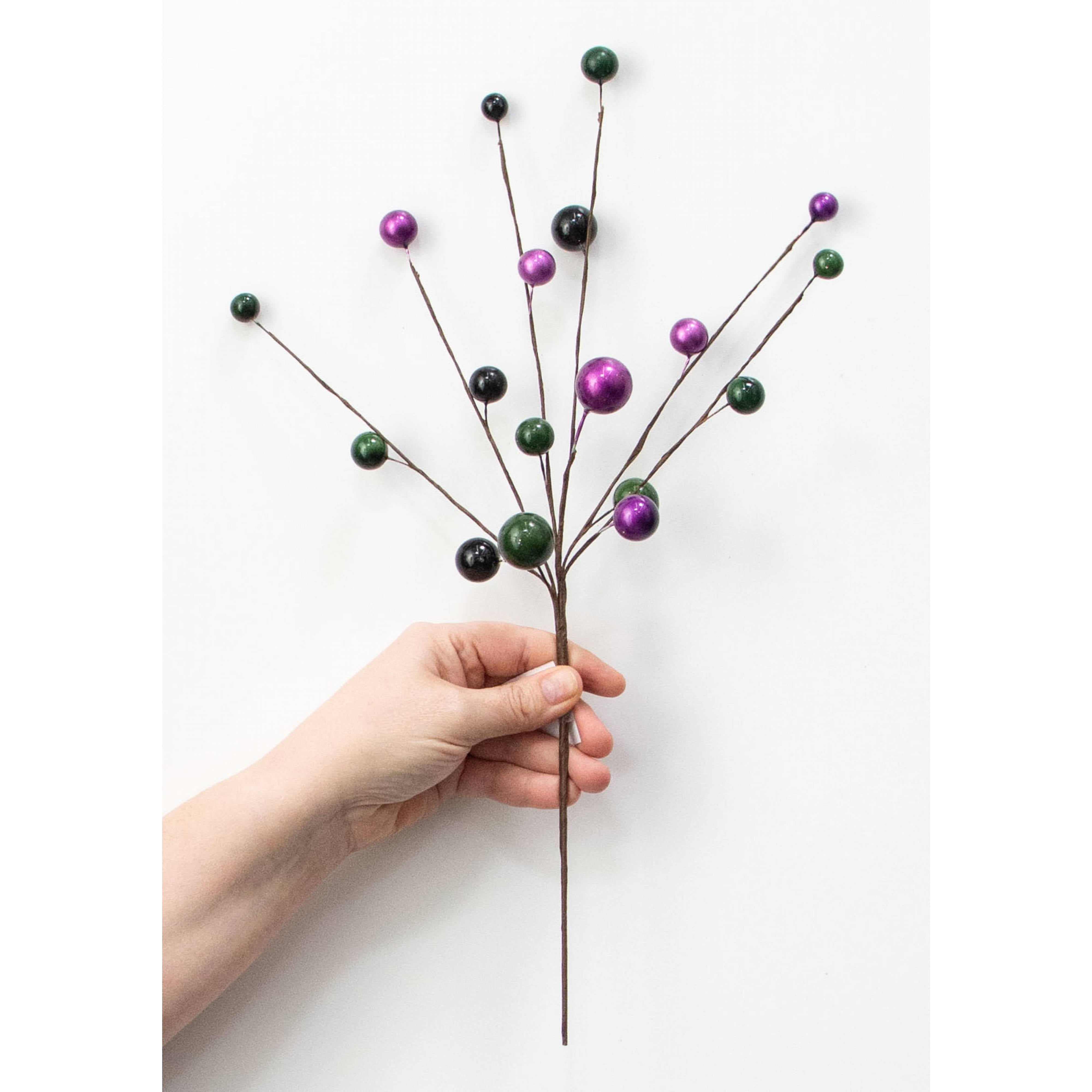 16" Metallic Balls Spray: Black, Green & Purple detail photo 3