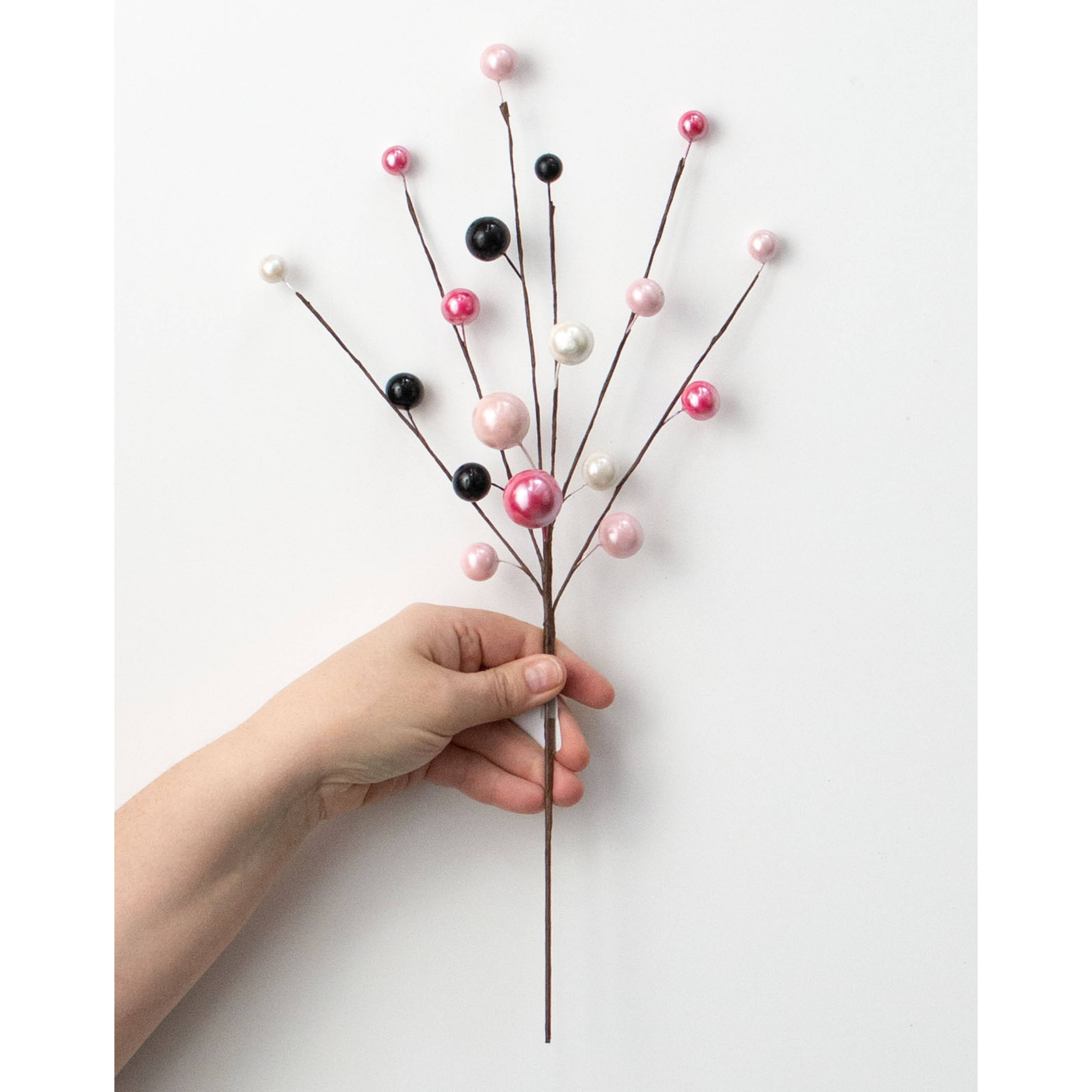16" Metallic Balls Spray: Black, Pink, White & Fuchsia detail photo 3