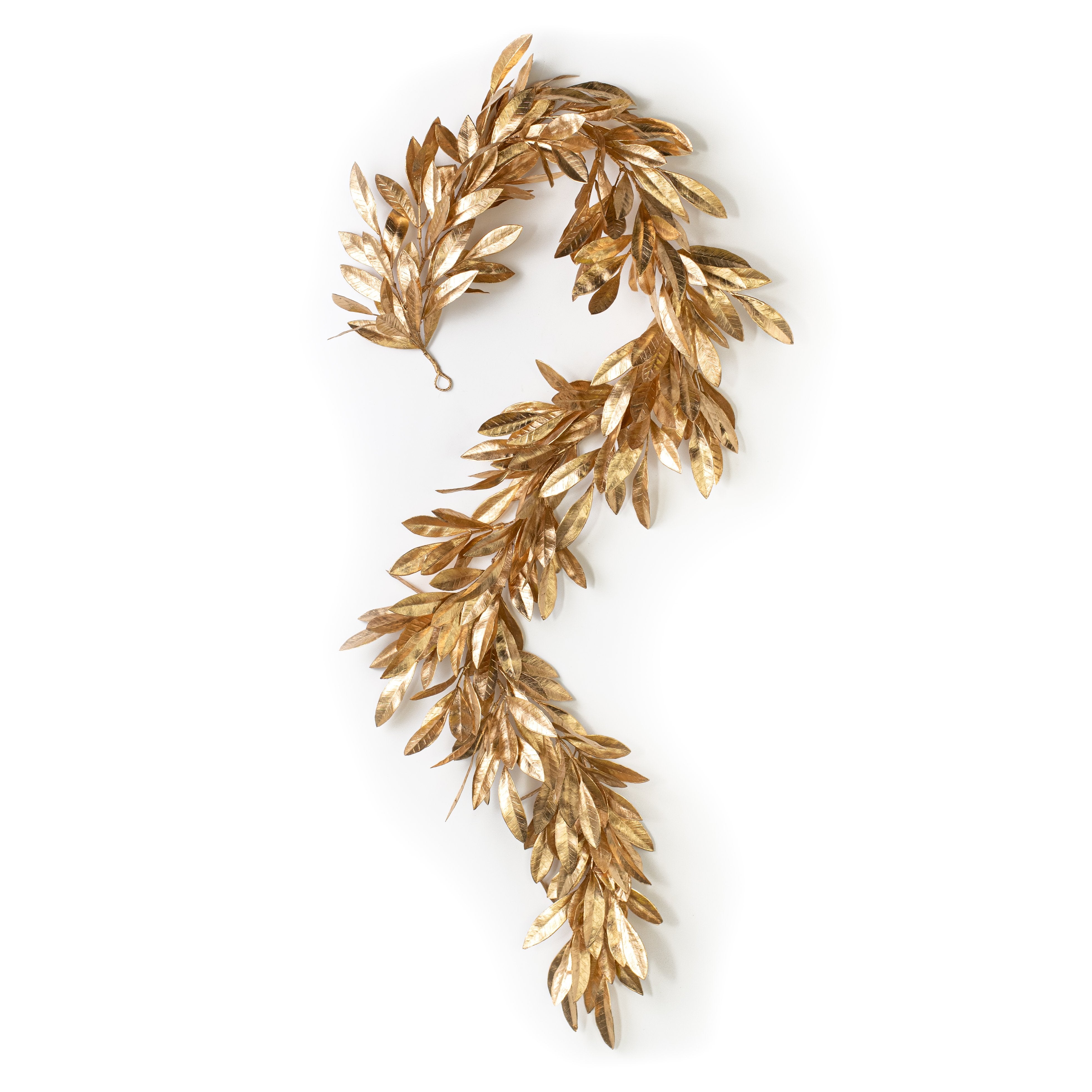 6' Metallic Bay Leaf Garland: Gold detail photo 4