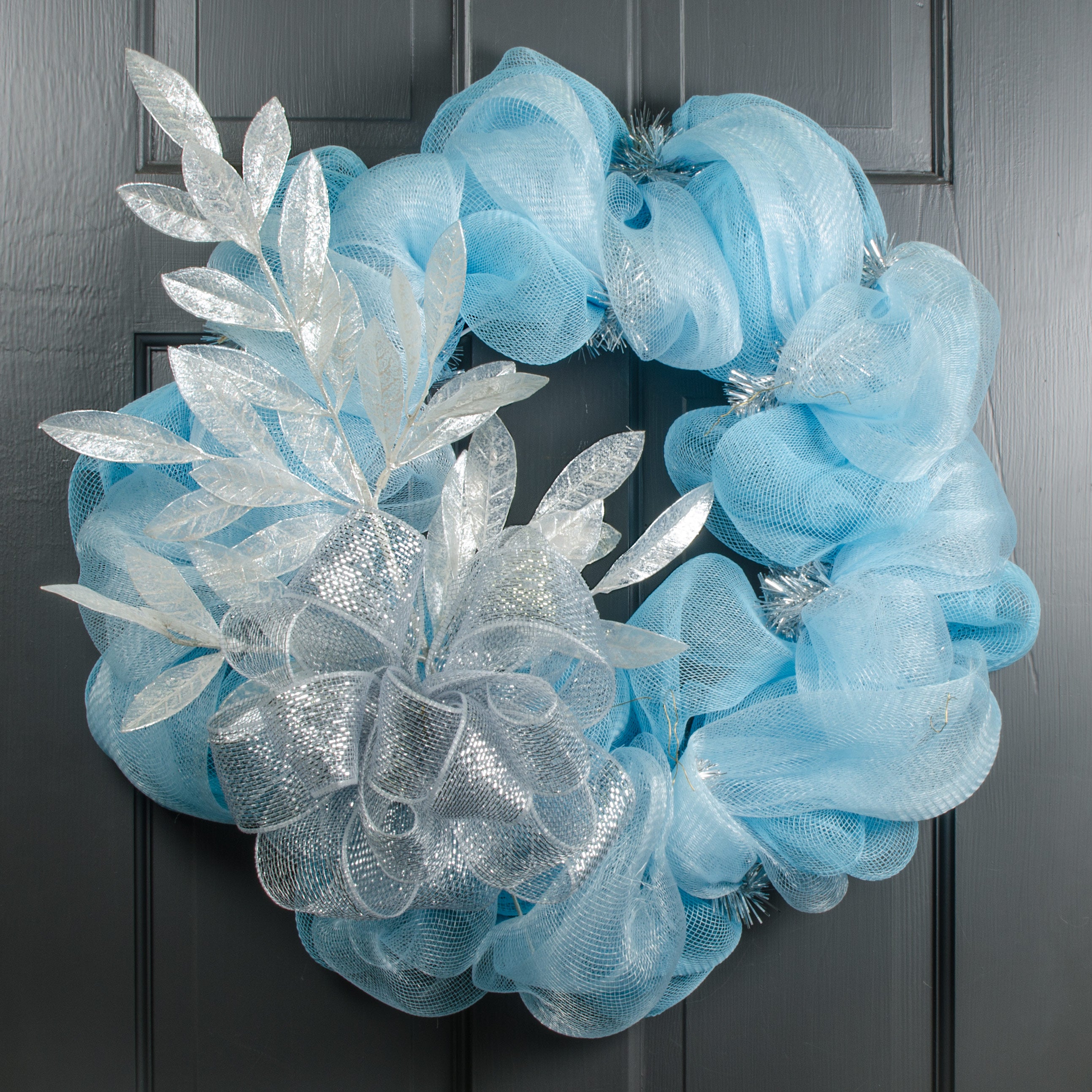 23" Metallic Bay Leaf Spray: Iridescent Lifestyle Photo