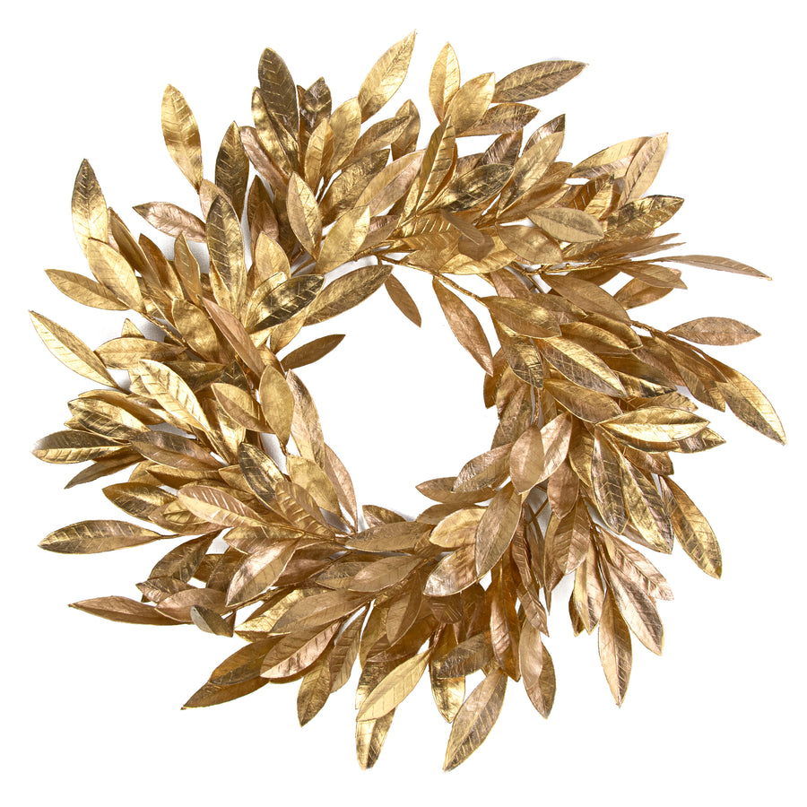24" Metallic Bay Leaf Wreath: Gold Item Number: XX938708