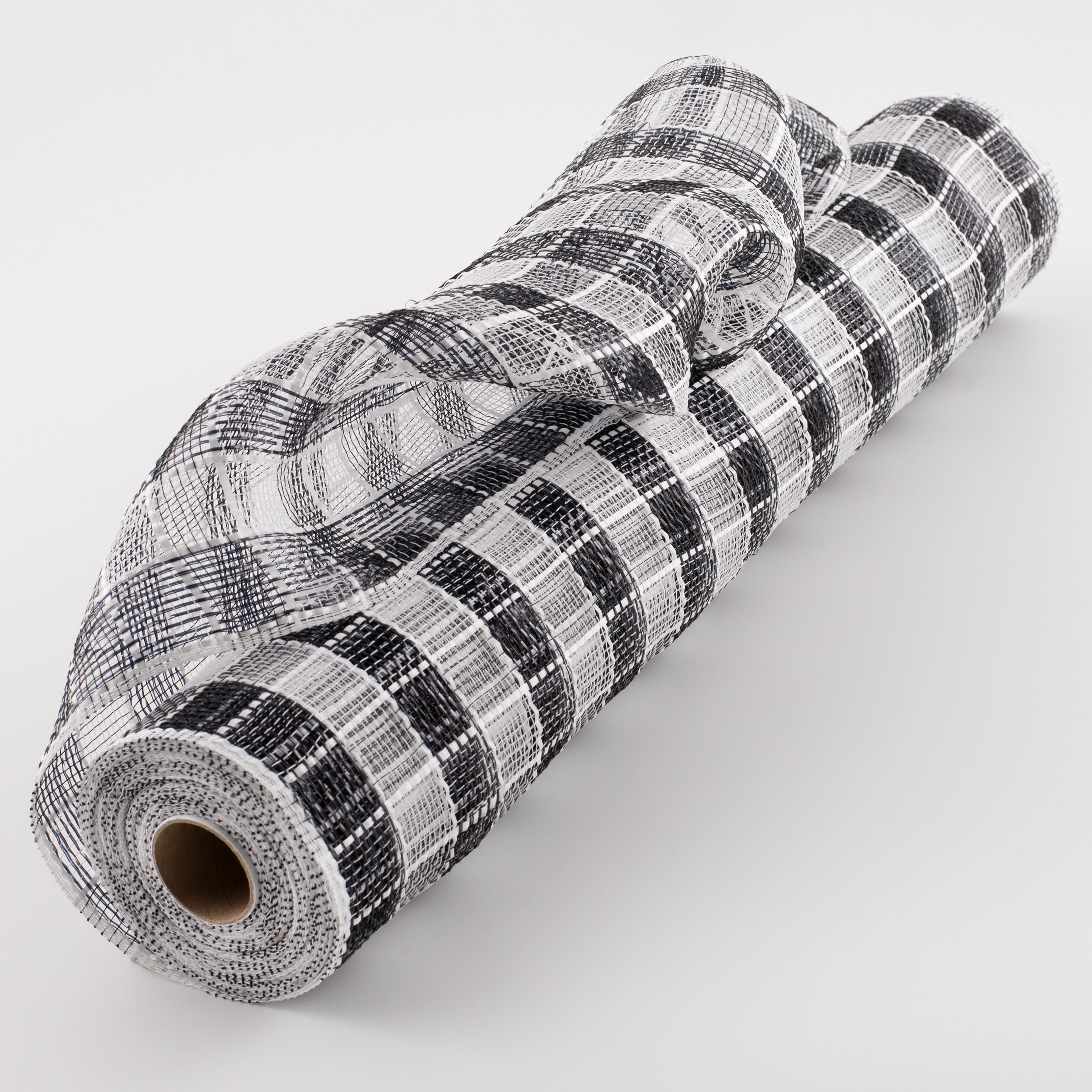 21" Metallic Check Mesh: Black & White (10 Yards) Item Number: RE1067E7