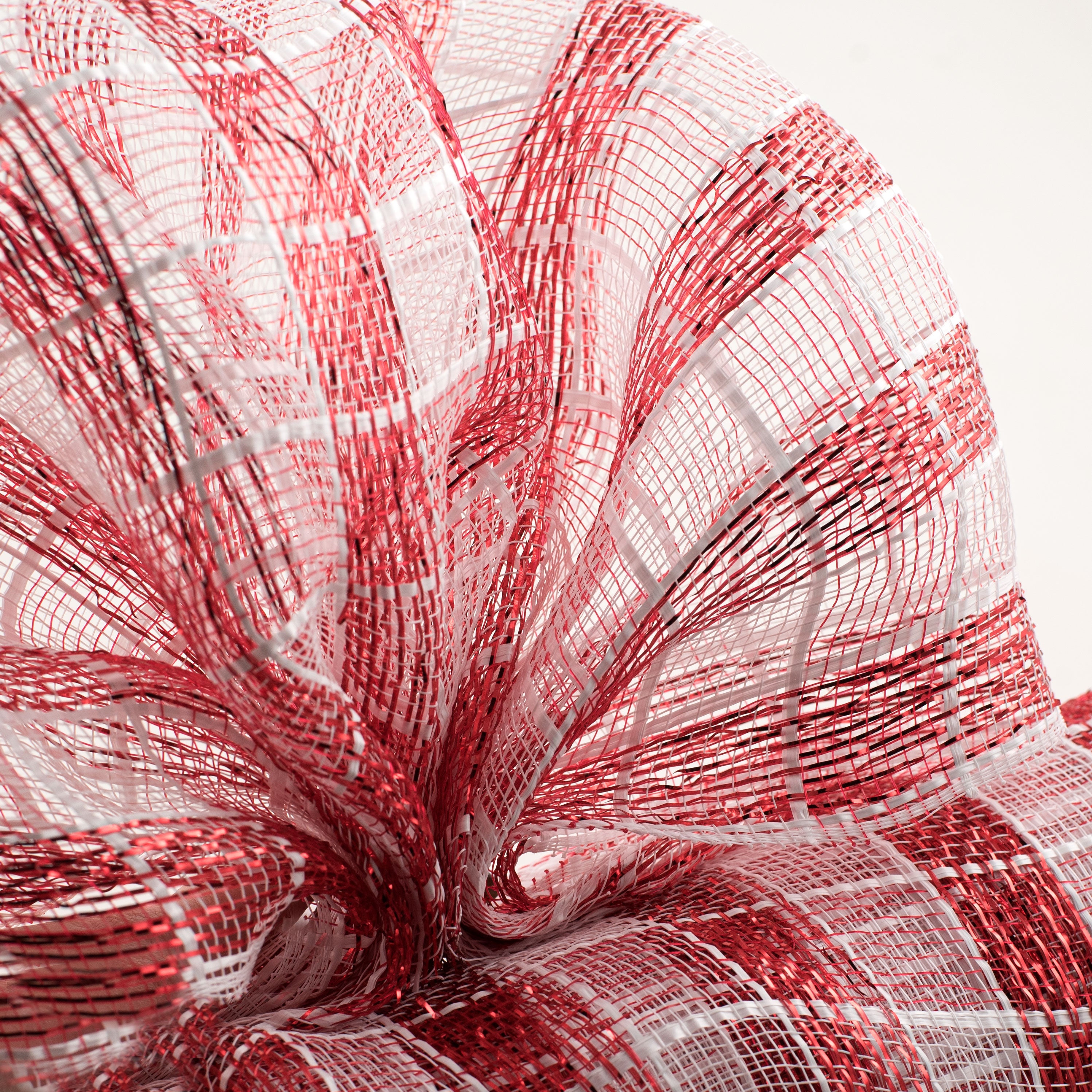 21" Metallic Check Mesh: Red & White (10 Yards) Lifestyle Photo