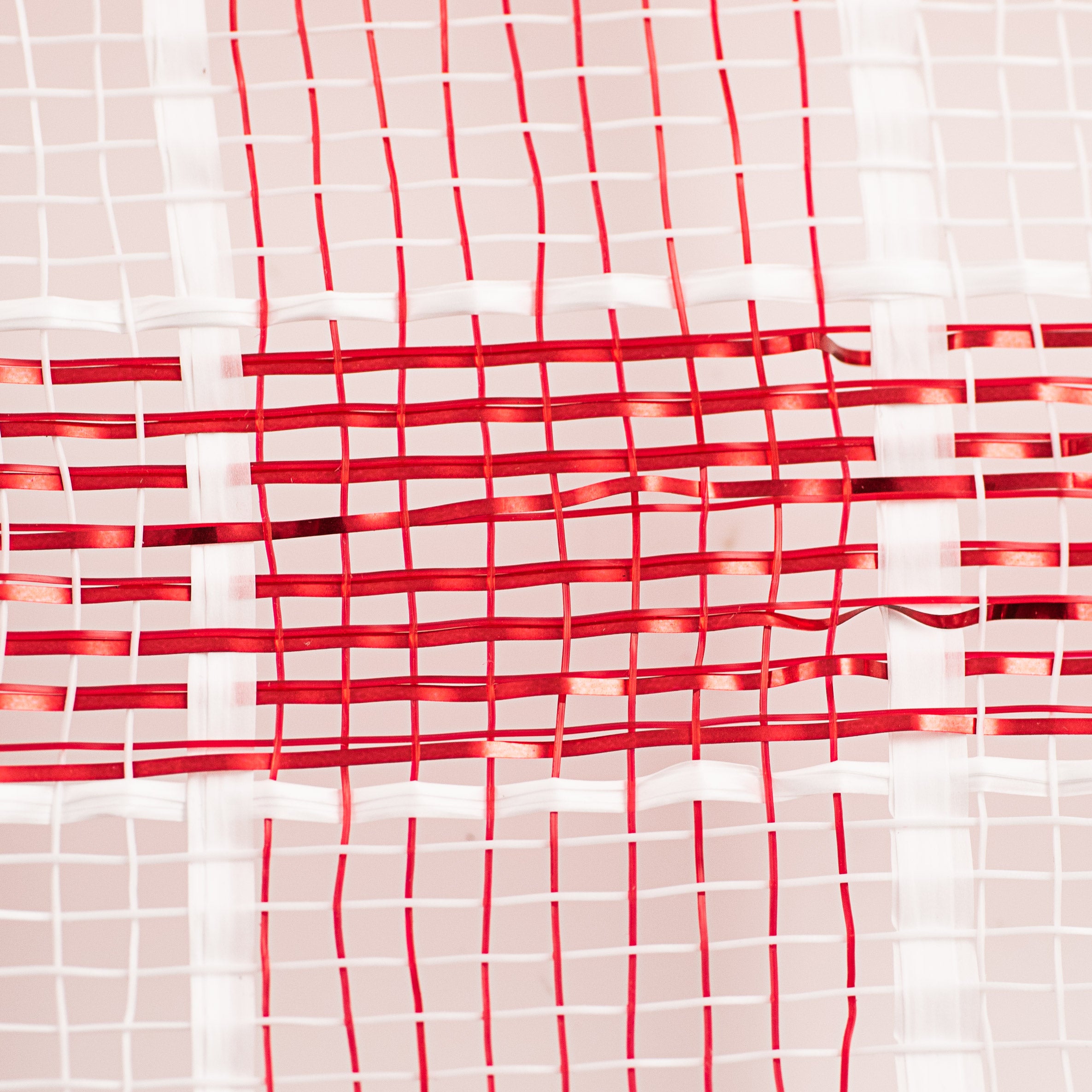 10" Metallic Check Mesh: Red & White (10 Yards) detail photo 3