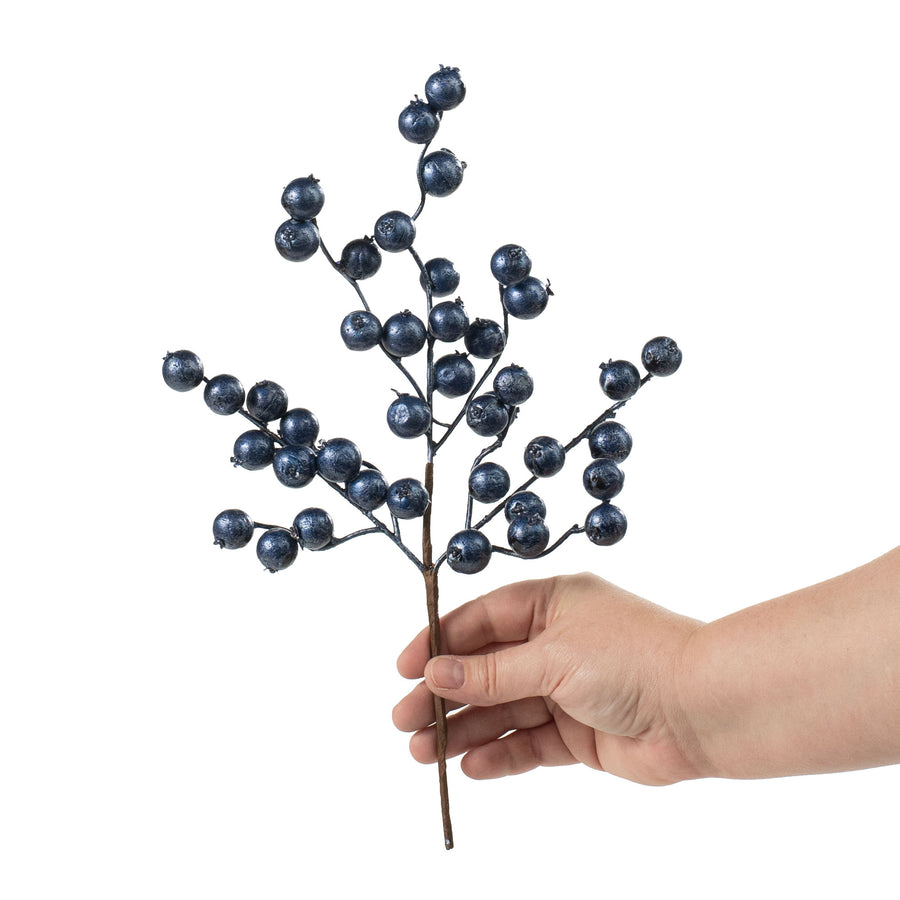 12" Metallic Crabapple Pick: Navy Lifestyle Photo
