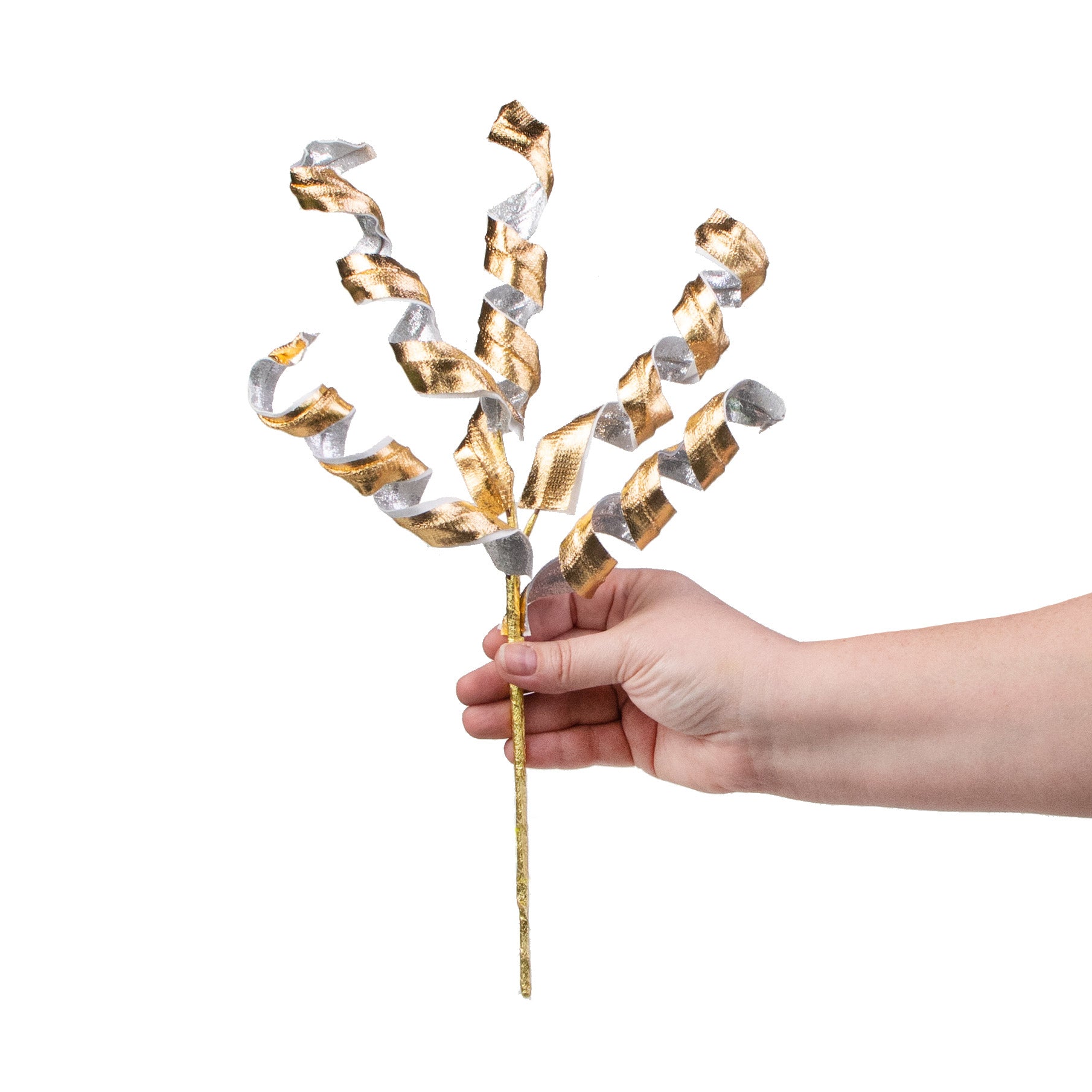 16" Metallic Curly Pick: Gold & Silver detail photo 3