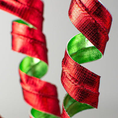 16" Metallic Curly Pick: Red & Green Lifestyle Photo