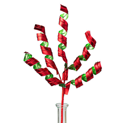 16" Metallic Curly Pick: Red & Green Item Number: 85204RDGN