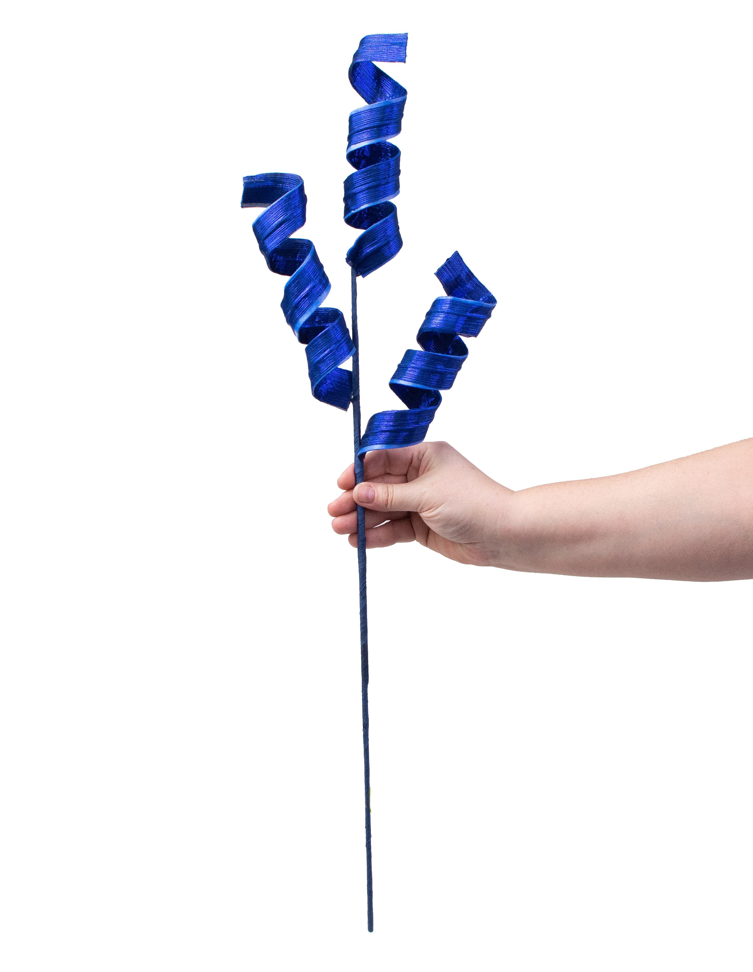 28" Metallic Curly Spray: Blue detail photo 3