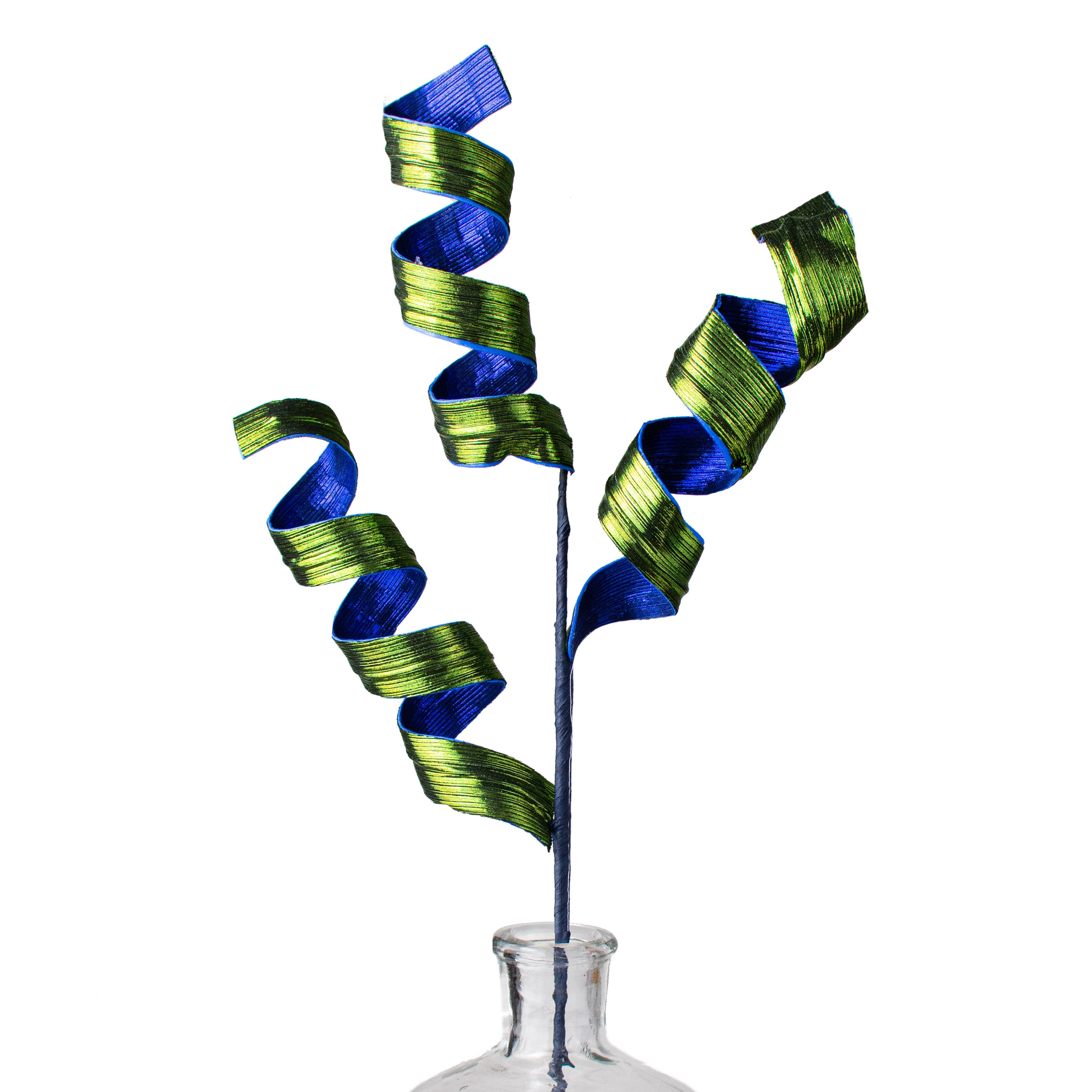 28" Metallic Curly Spray: Blue & Green Item Number: 85201BLGN