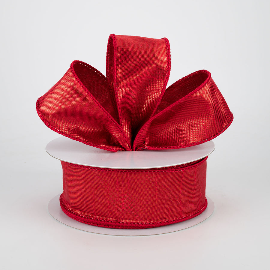 1.5" Metallic Dupioni Ribbon: Red (10 Yards) Lifestyle Photo
