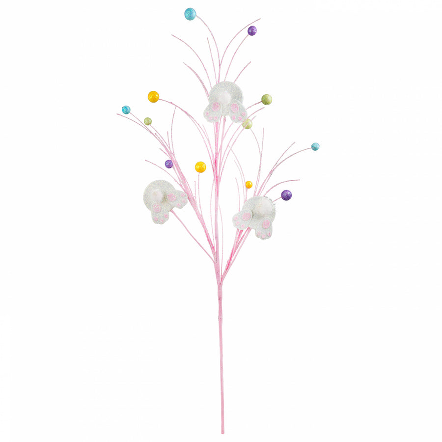 30" Metallic Easter Bunny Bottom Twig & Ball Spray: Pink Item Number: HE4113