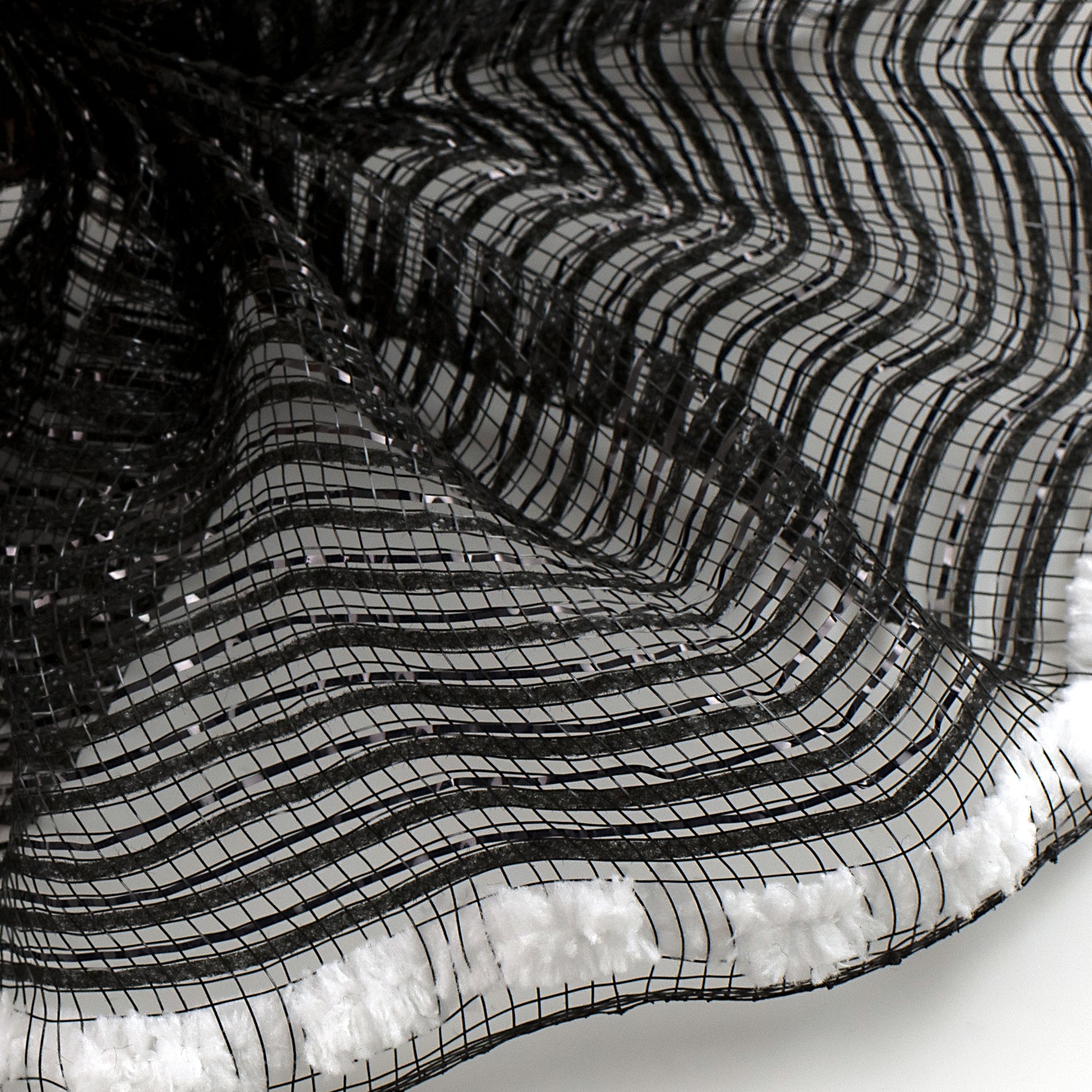 10" Metallic Fat Snow Edge Breeze Mesh: Black (5 Yards) Lifestyle Photo