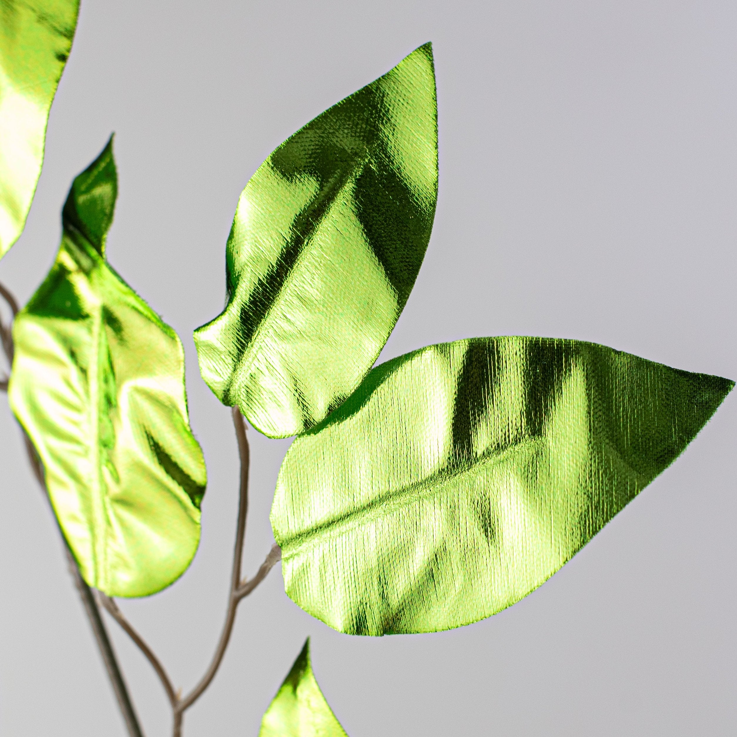 23" Metallic Ficus Leaf Spray: Lime Green (12) Lifestyle Photo