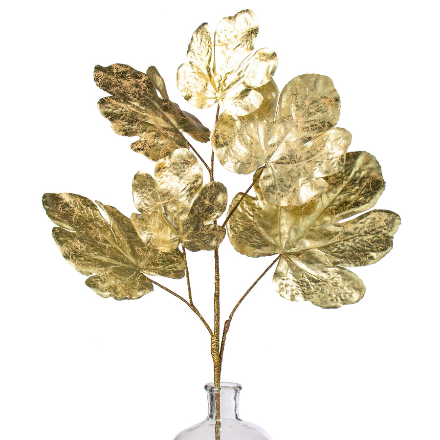 27" Metallic Fig Leaf Spray: Champagne Item Number: 282250