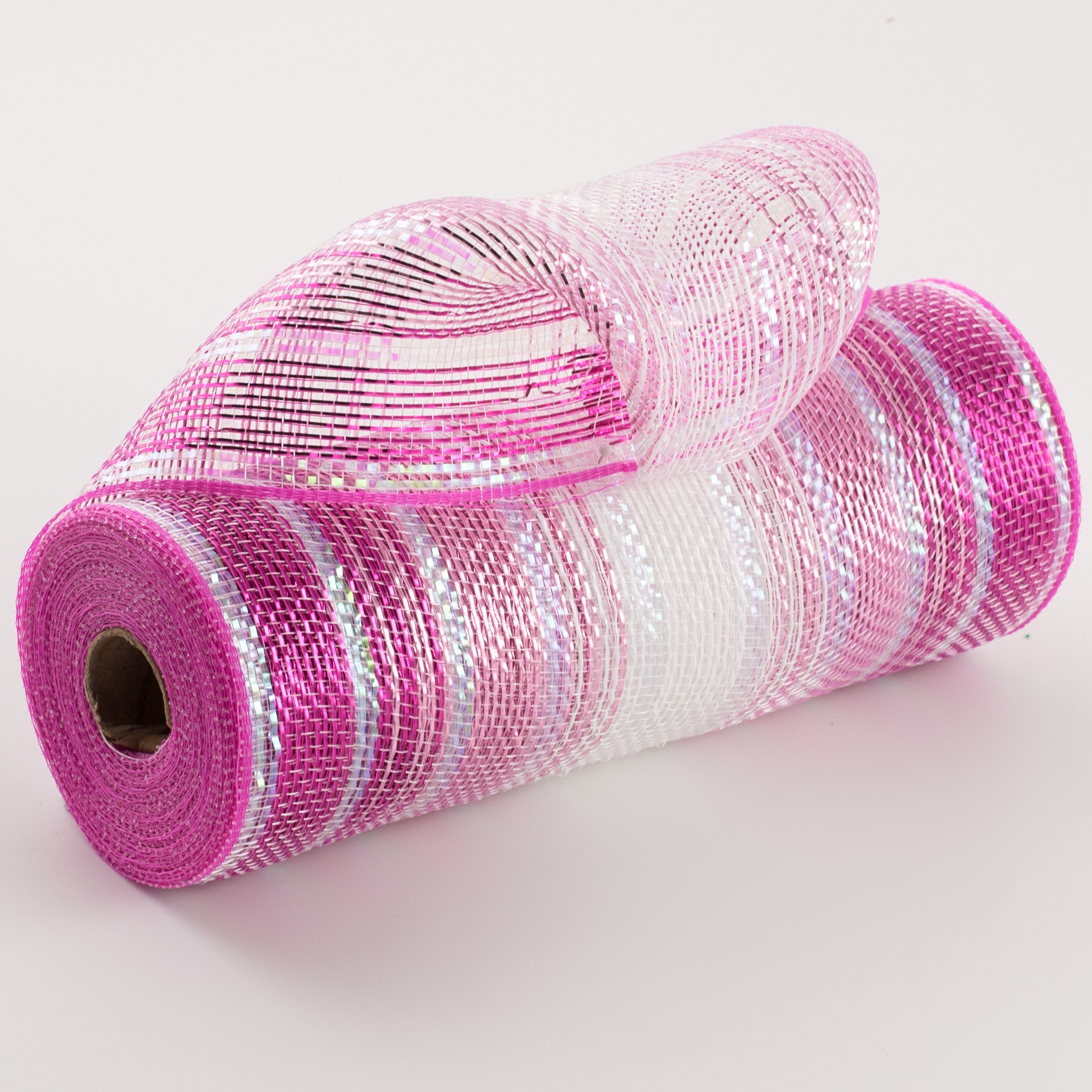 10" Metallic Foil Ombré Mesh: Hot Pink, Light Pink, White, Iridescent Item Number: RY8609CW