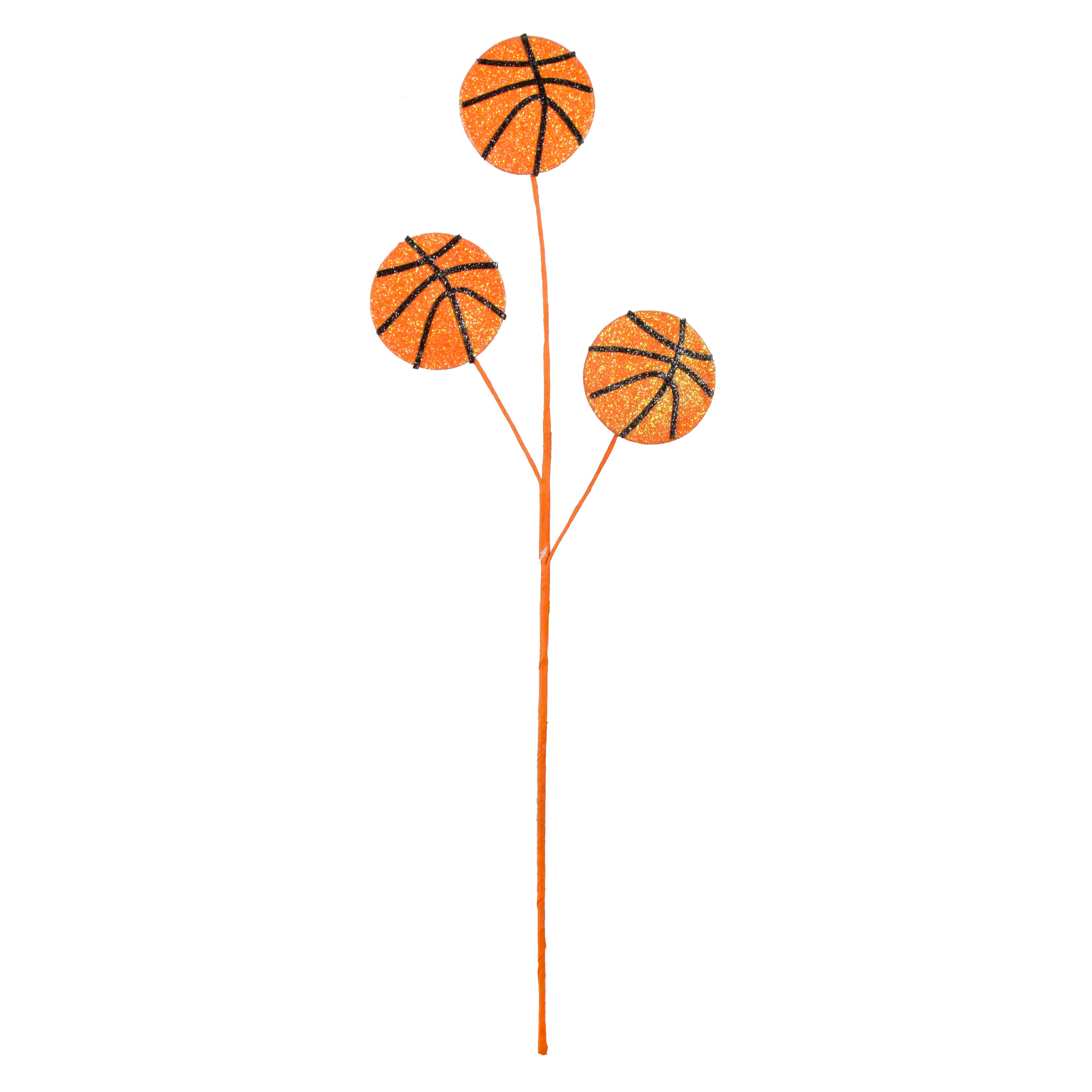 28" Metallic Glitter Basketball Spray: Orange & Black Item Number: MZ186520