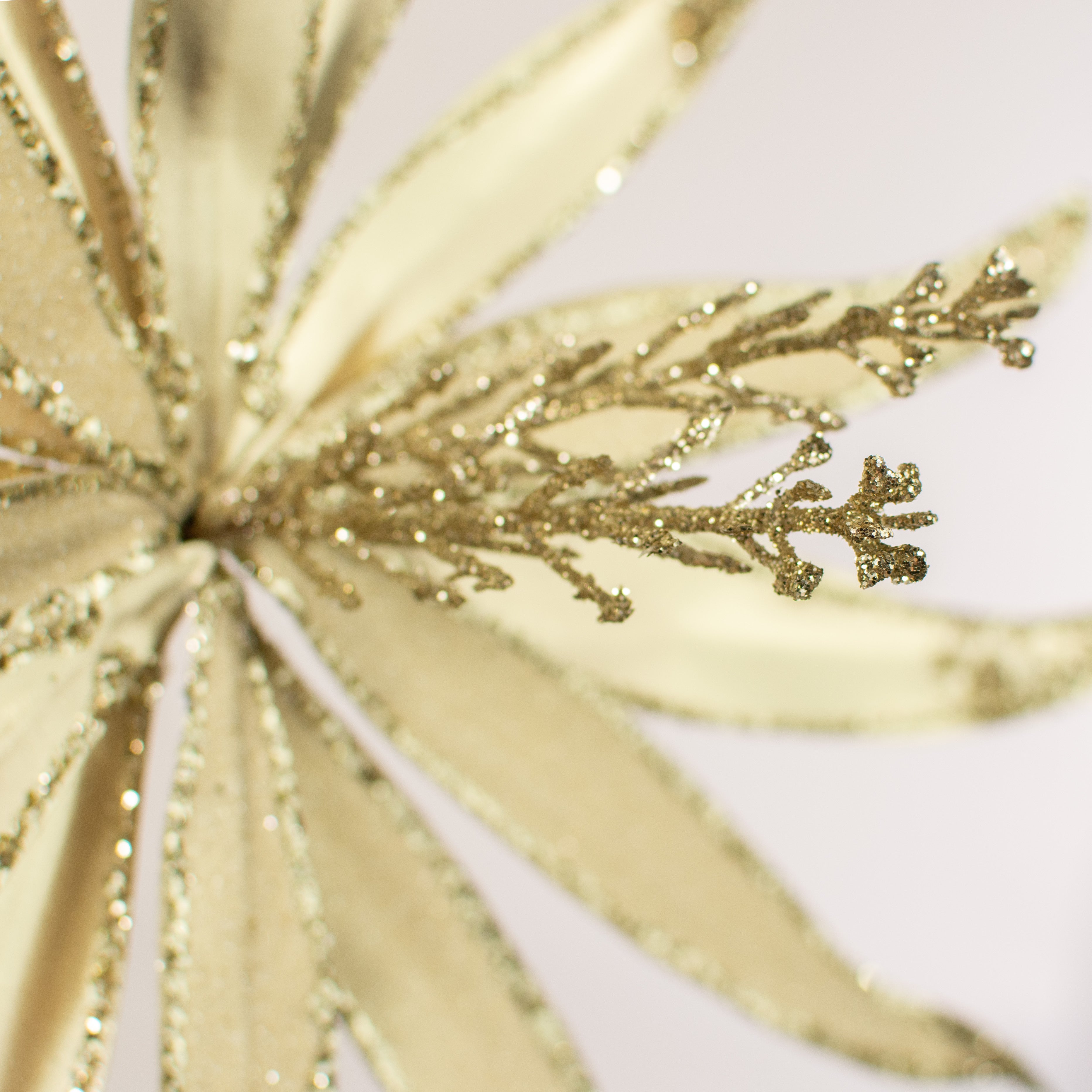 19" Metallic & Glitter Bead Flower Stem: Champagne detail photo 4