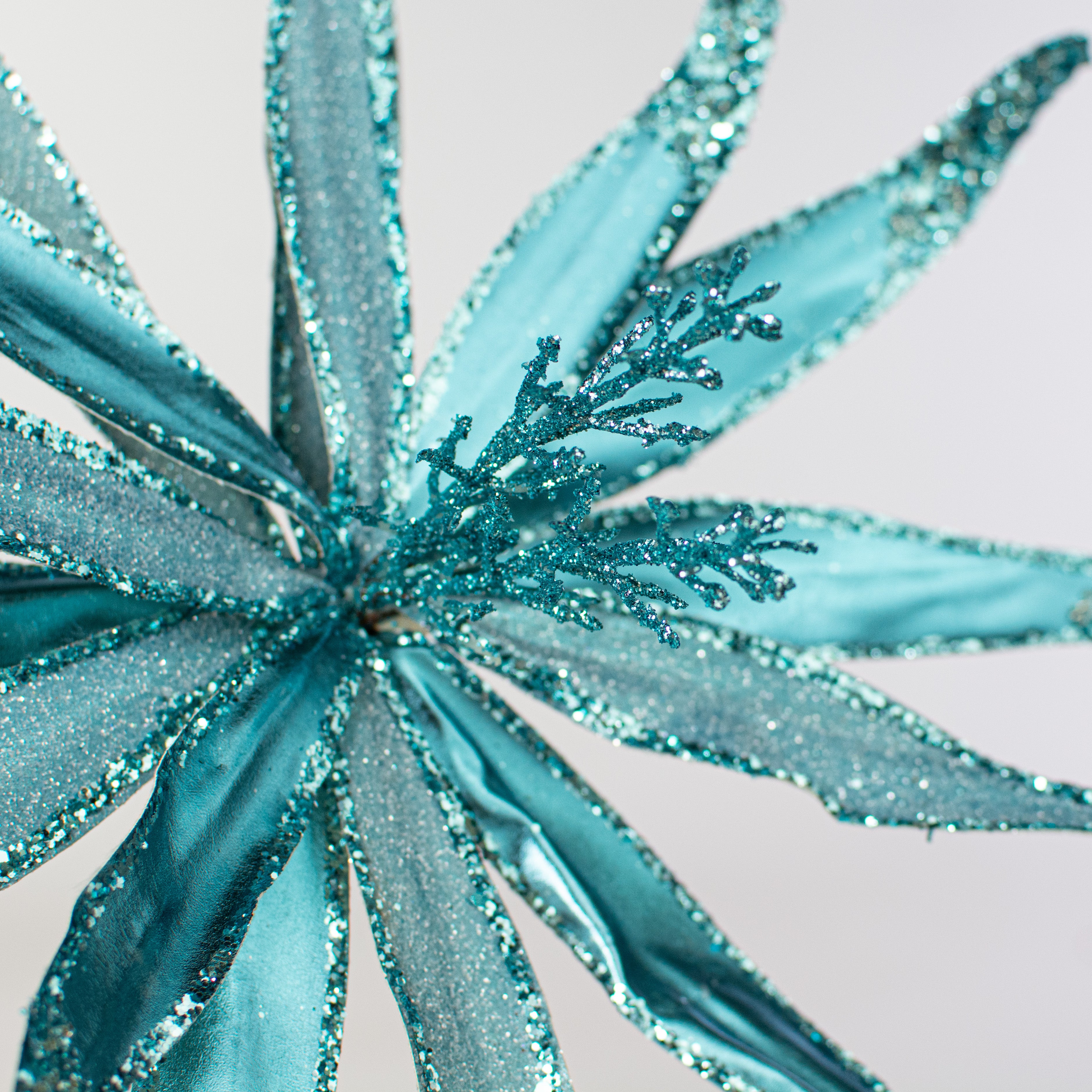19" Metallic & Glitter Bead Flower Stem: Ice Blue Lifestyle Photo