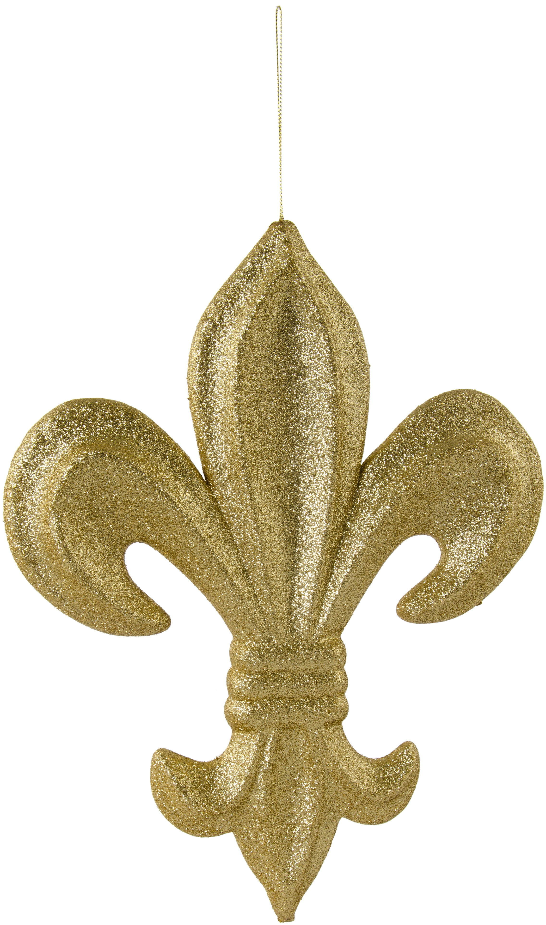 13" Metallic Glitter Fleur De Lis Decoration: Gold detail photo 3