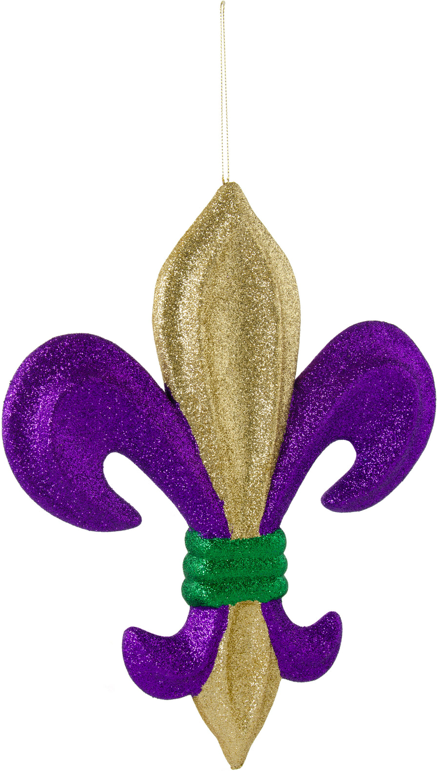 13" Metallic Glitter Fleur De Lis Decoration: Mardi Gras detail photo 3
