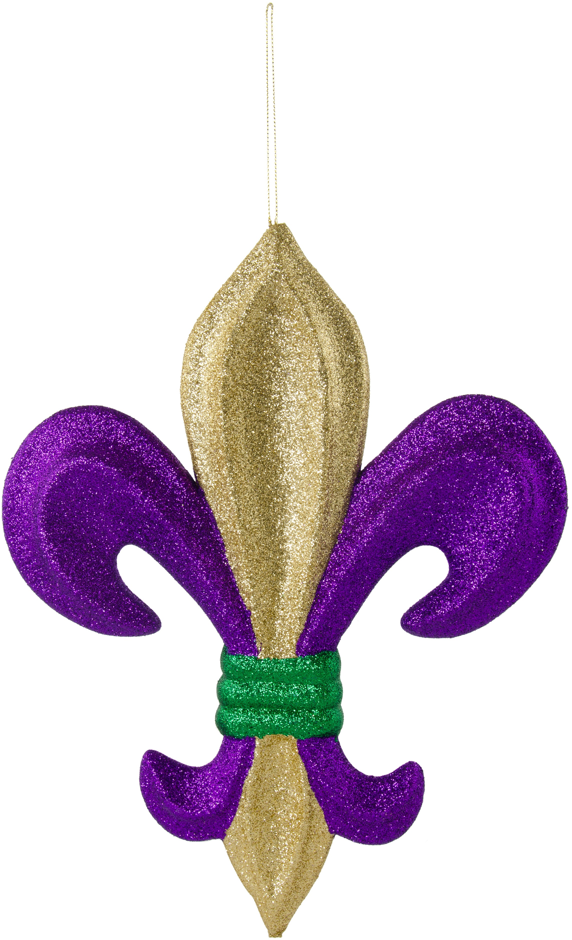 13" Metallic Glitter Fleur De Lis Decoration: Mardi Gras Item Number: MZ167252