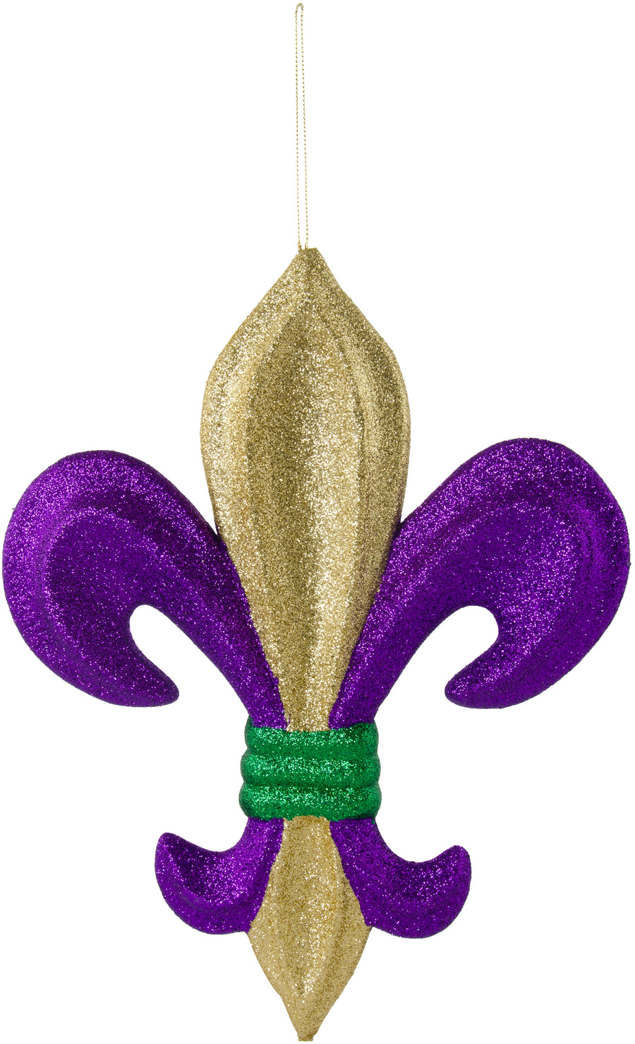 13" Metallic Glitter Fleur De Lis Decoration: Mardi Gras Item Number: MZ167252