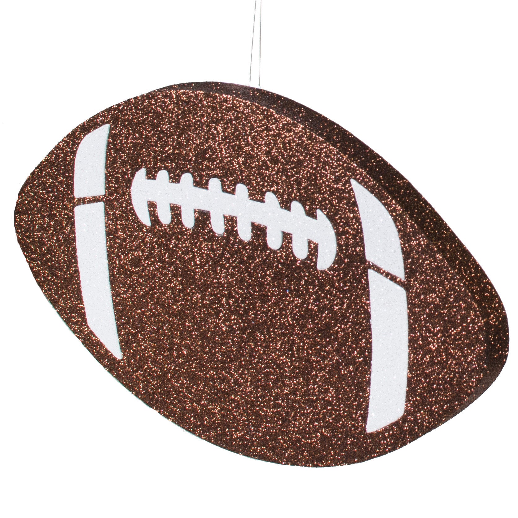 12" Metallic Glitter Football: Brown & White detail photo 3