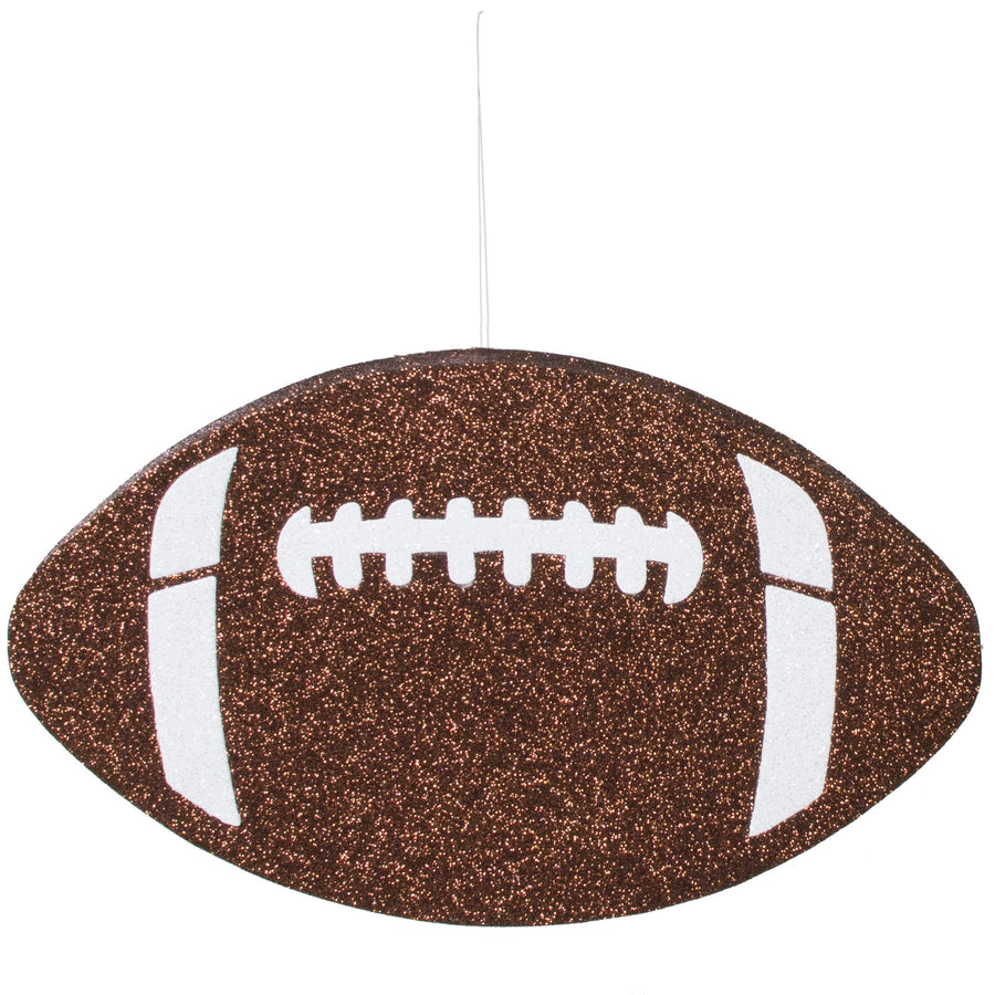 12" Metallic Glitter Football: Brown & White Item Number: MD027204