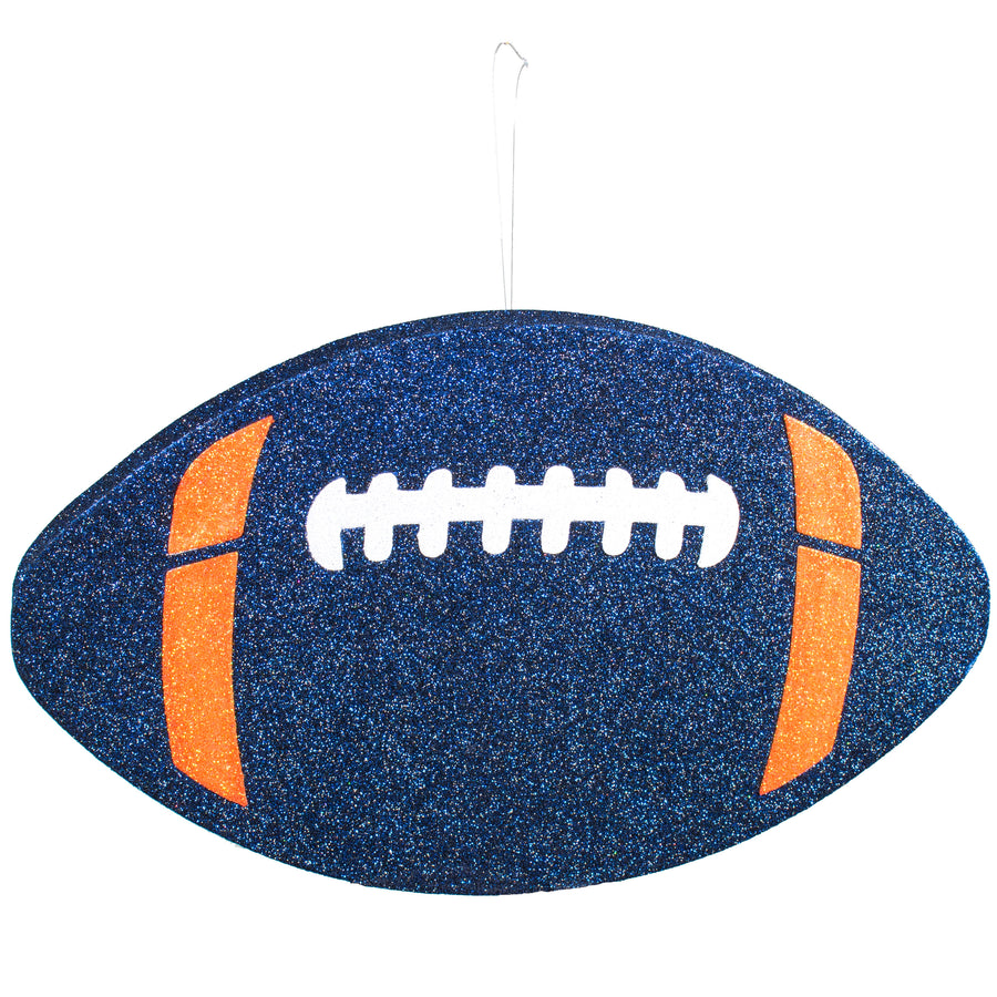 12" Metallic Glitter Football: Navy Blue, Orange, White Item Number: MD0272EW