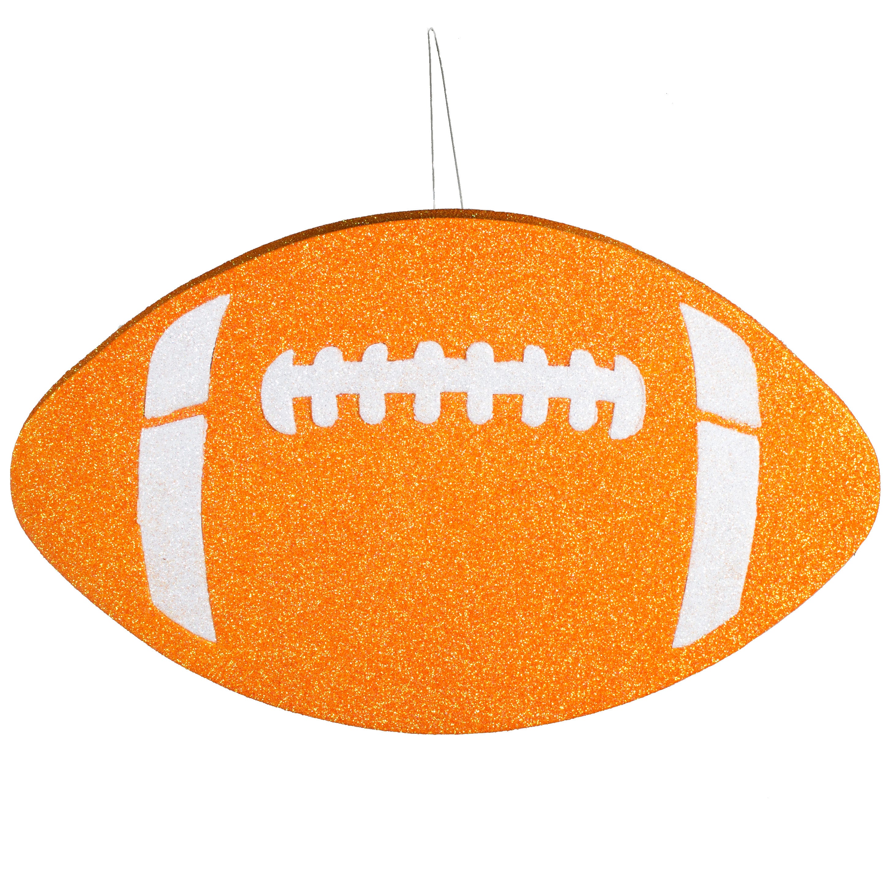 12" Metallic Glitter Football: Orange & White Item Number: MD0272E6