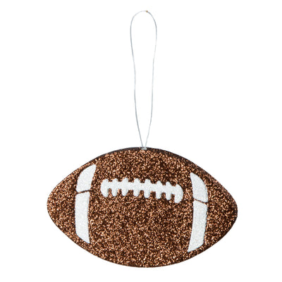 5" Metallic Glitter Football Ornament: Brown & White Item Number: MD027104