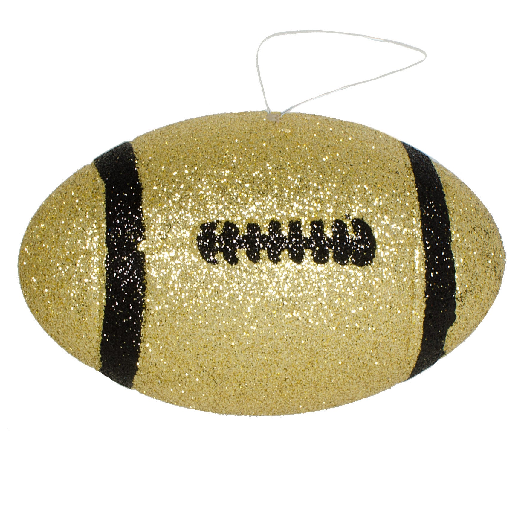 4.5" Metallic Glitter Football Ornament: Gold & Black Item Number: MS1200H6