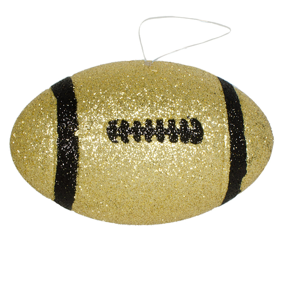 4.5" Metallic Glitter Football Ornament: Gold & Black Item Number: MS1200H6
