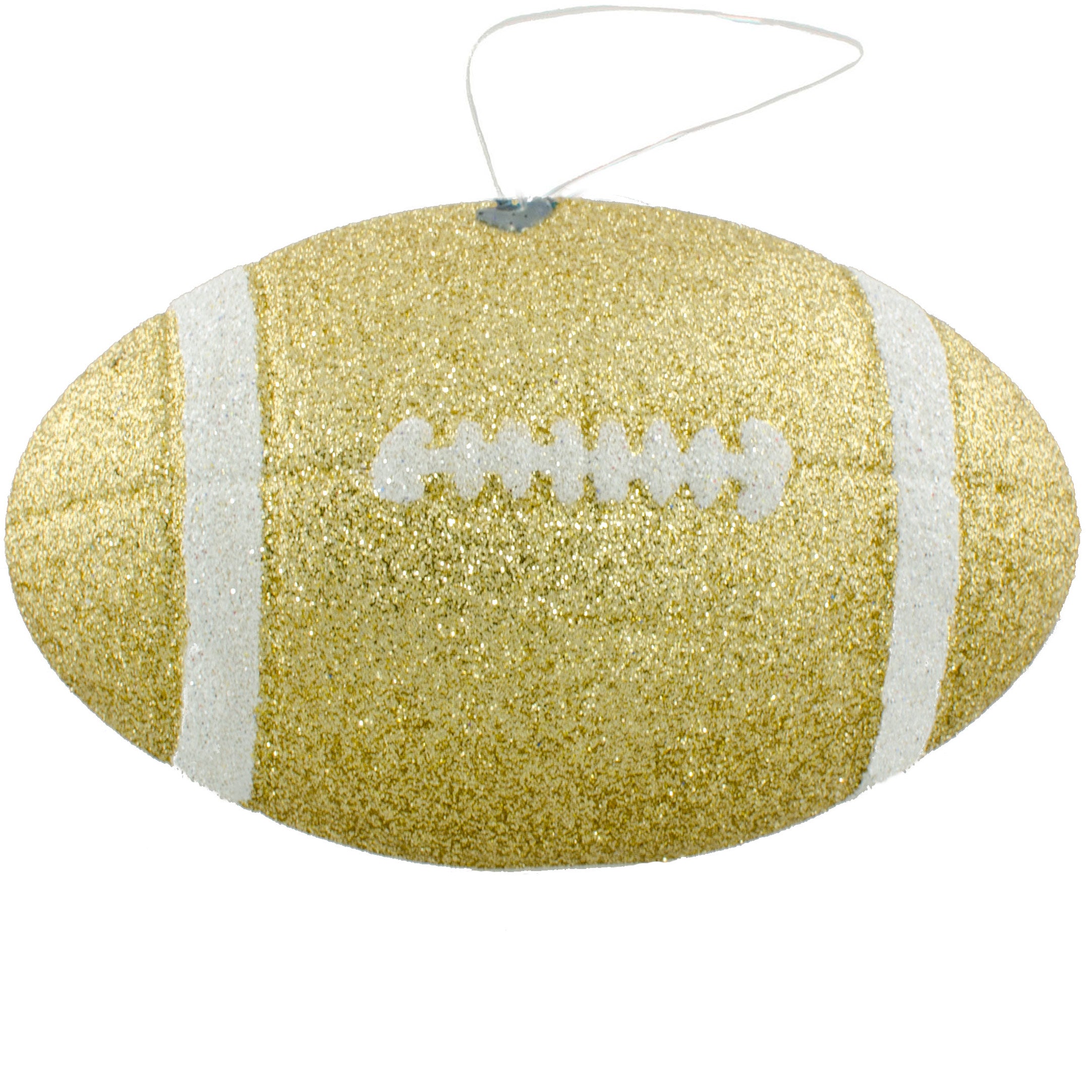 4.5" Metallic Glitter Football Ornament: Gold & White Item Number: MS1200AW
