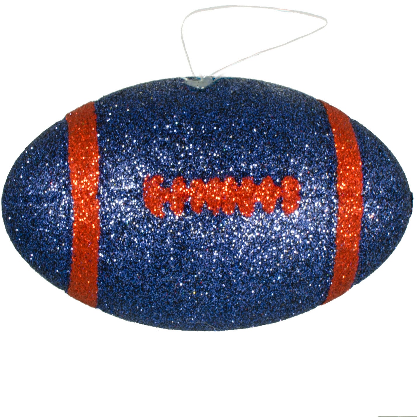 4.5" Metallic Glitter Football Ornament: Navy Blue & Red Item Number: MS1200E7