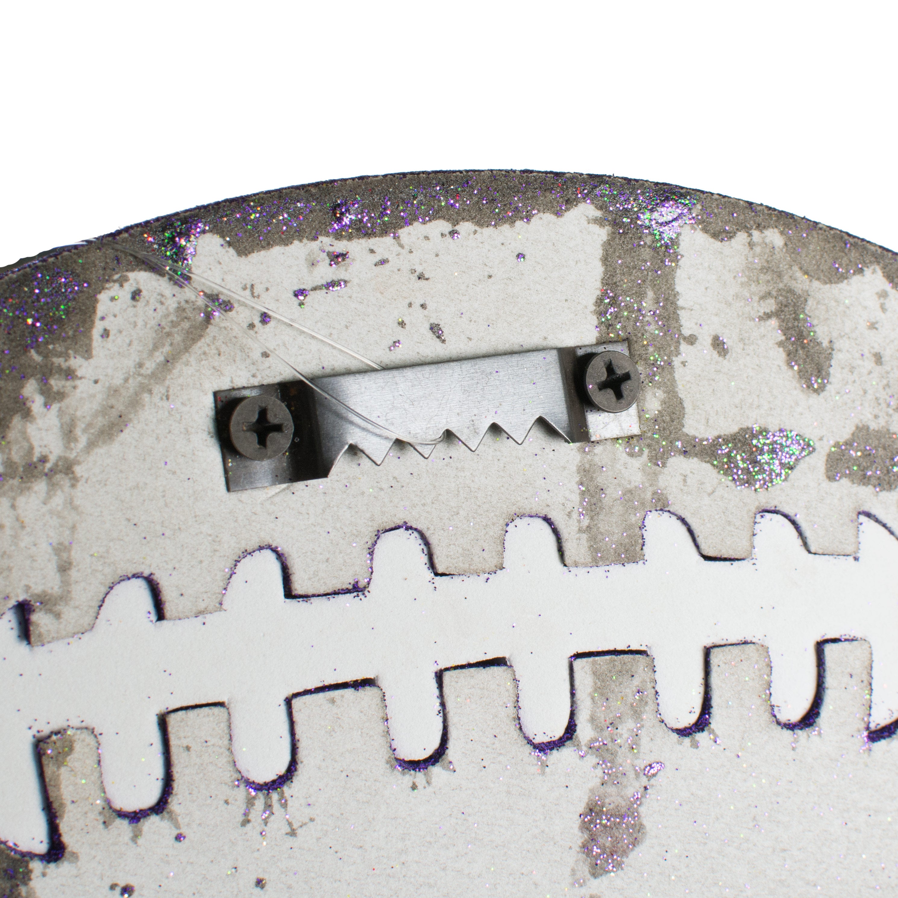 12" Metallic Glitter Football: Purple & Yellow detail photo 4